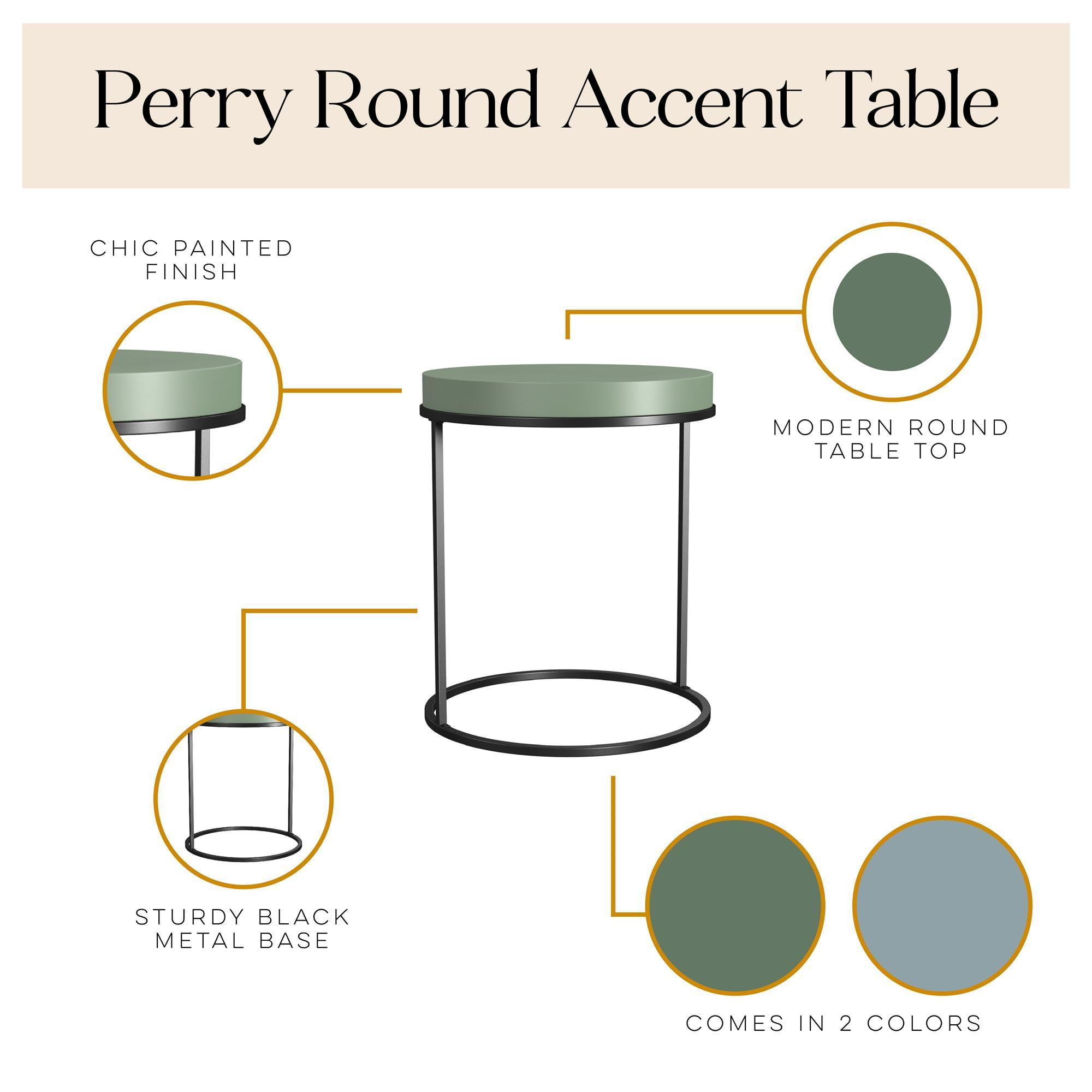 Cortney's Collection Perry Round Accent Table, Sage Green