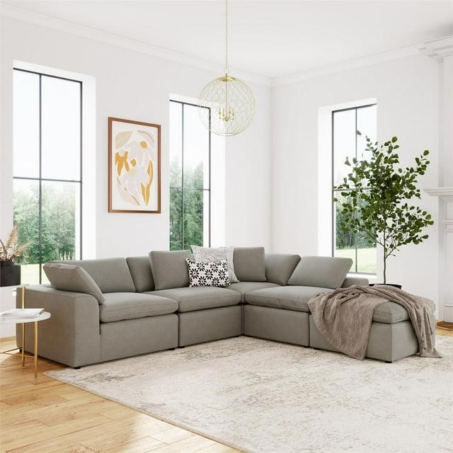 Cortney's Collection York Modular Armless Chair, Urban Steel Taupe