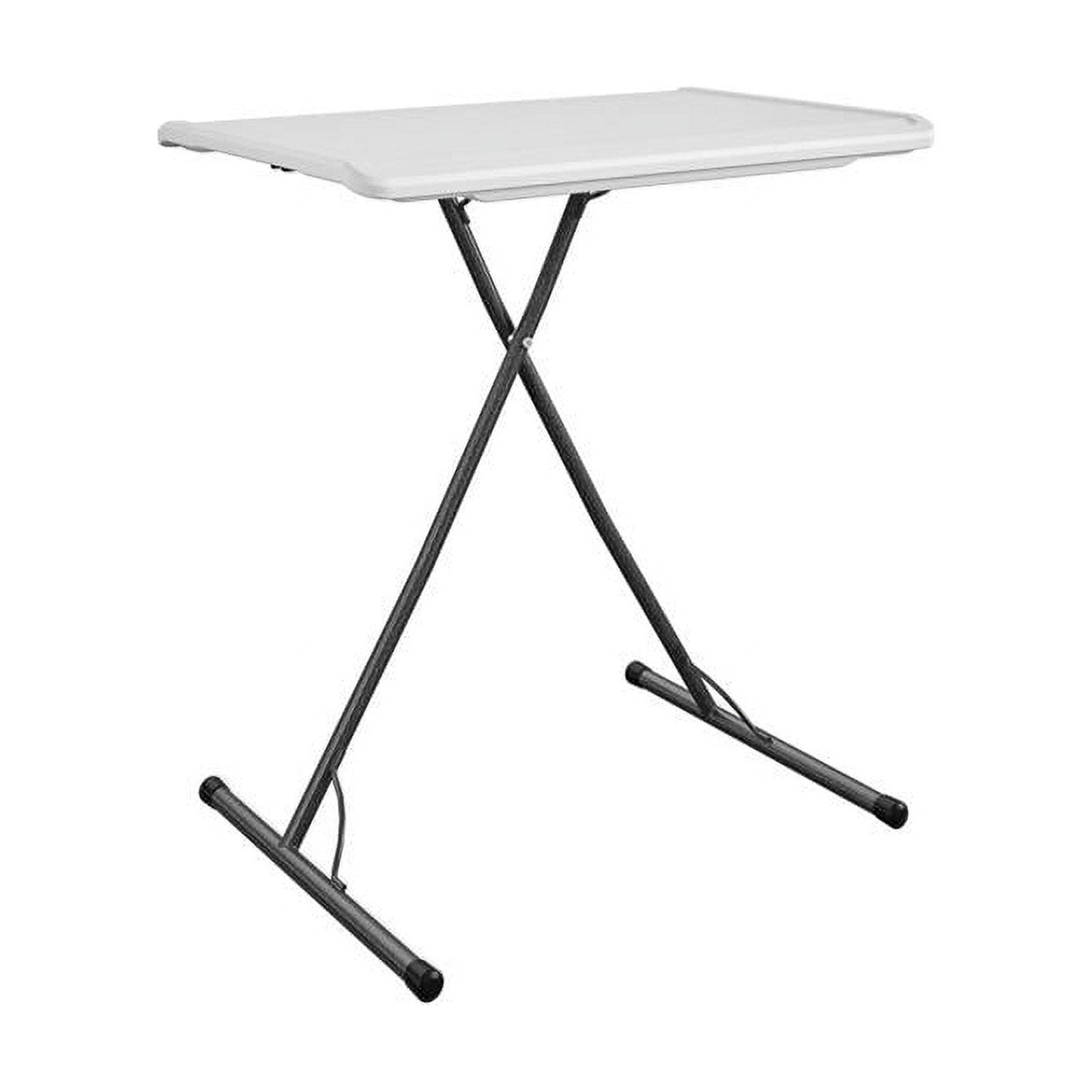 White Adjustable Height Steel Frame Folding Table