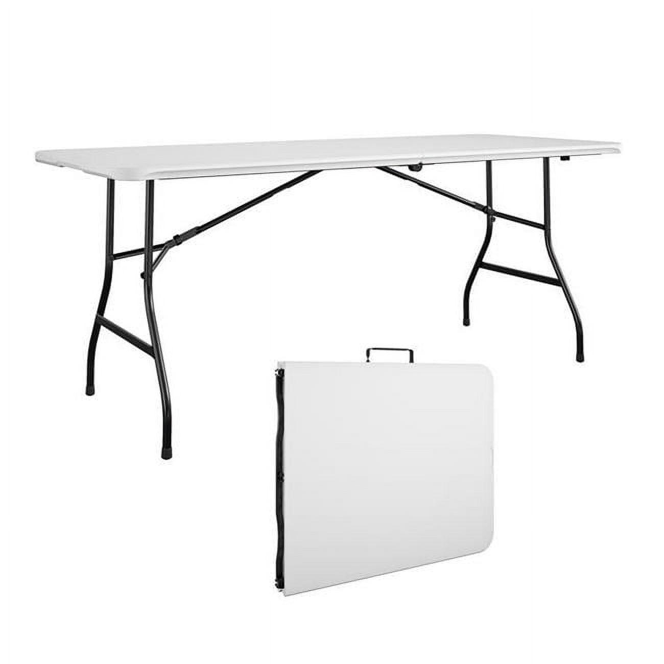 Casual White 6ft Rectangular Folding Buffet Table with Steel Frame