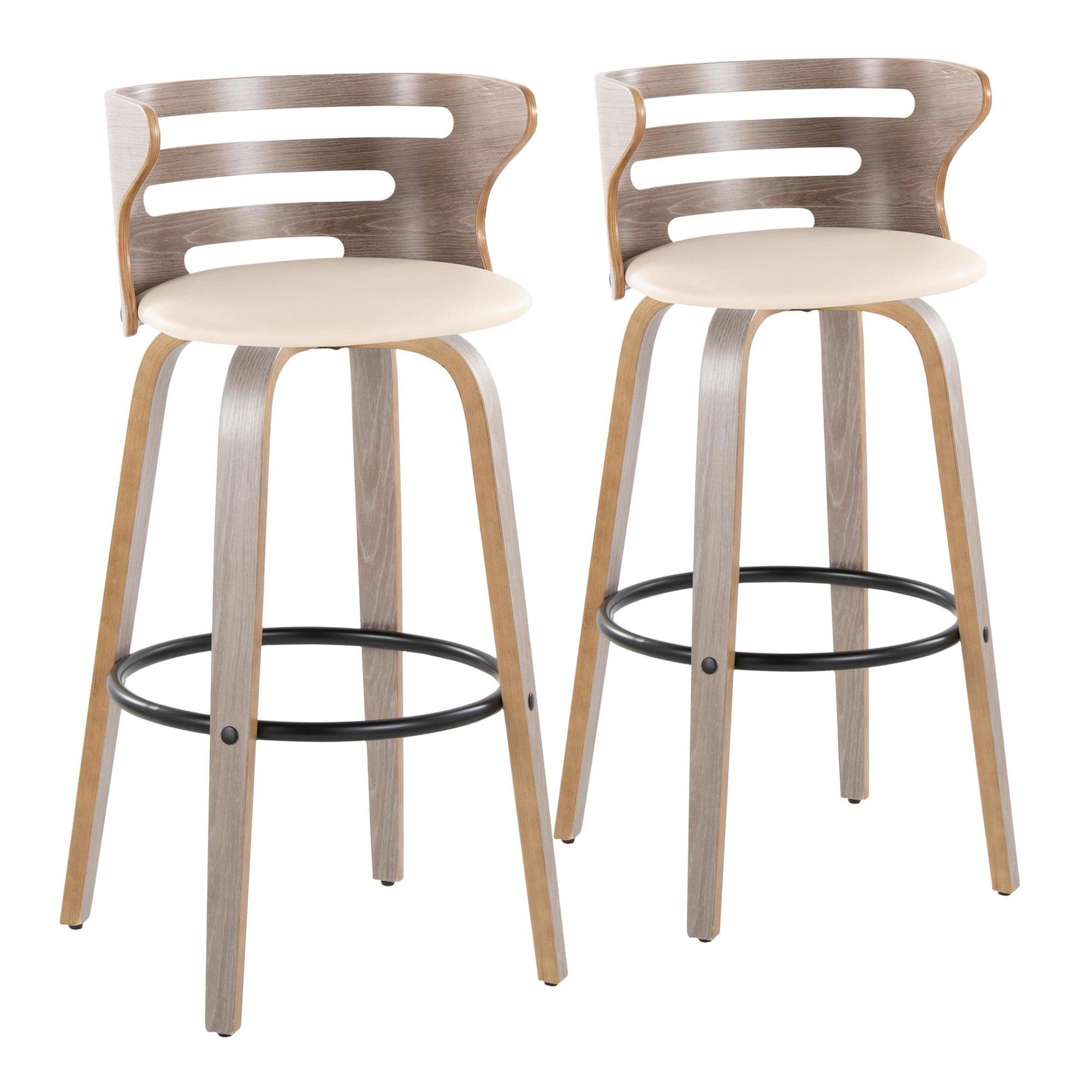 Cosini Cream Swivel Wood and Metal Barstool