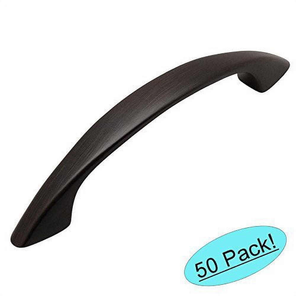 Oil Rubbed Bronze Cabinet Handle Pulls 3" Hole Centers - 50 Pack