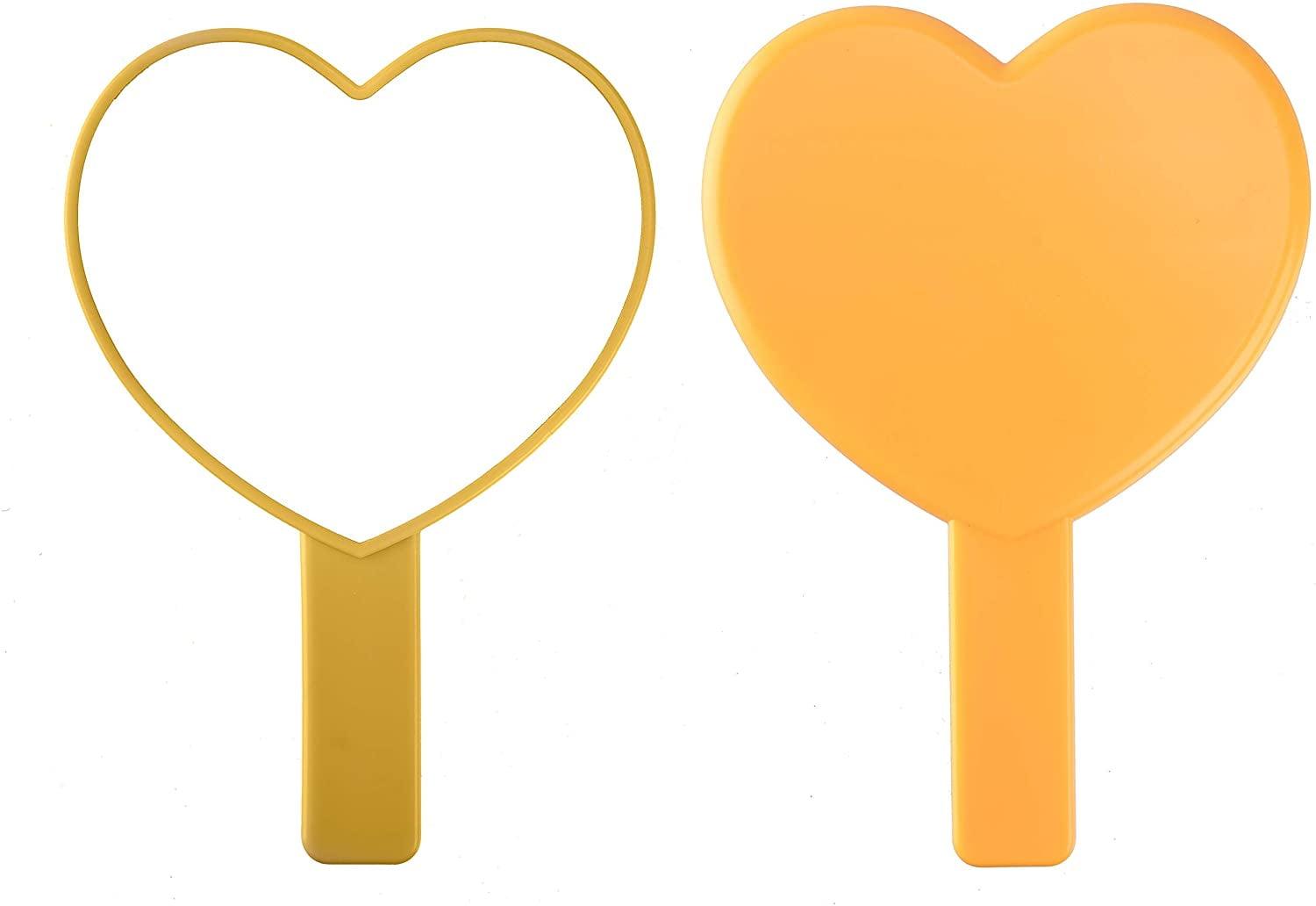 Heart-Shaped Travel Handheld Mirror, Cosmetic Hand Mirror with Handle