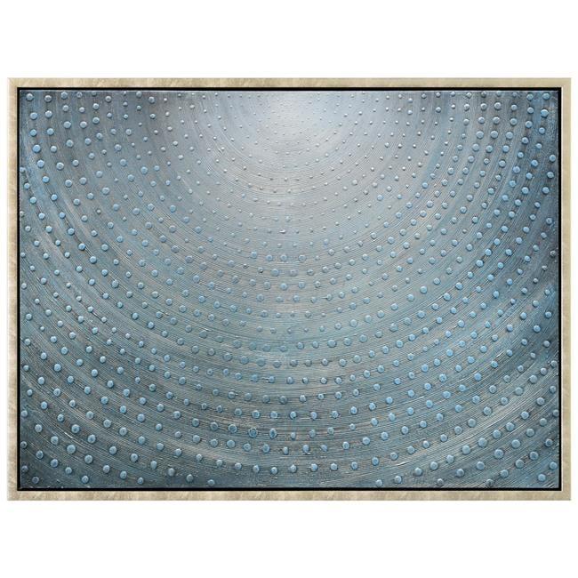 Empire Art Direct Cosmic Swirl Textured Metallic Hand Painted Blue Framed Canvas Wall Art