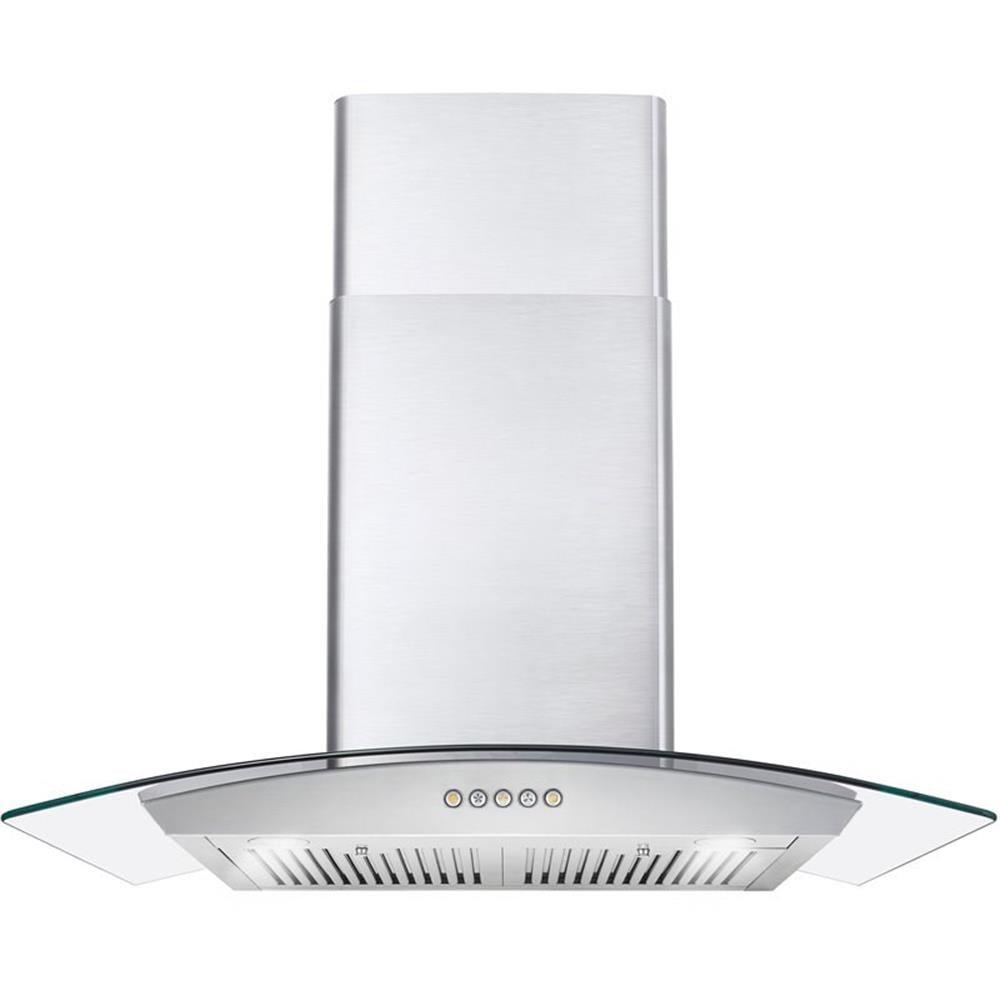 Cosmo 30 in. Ducted Wall Mount Range Hood Kitchen Hood in Stainless Steel with Push Button Controls, LED Lighting and Permanent Filters