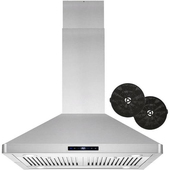 Cosmo 30" 380 CFM Ductless Island Range Hood Kitchen Hood in Stainless Steel