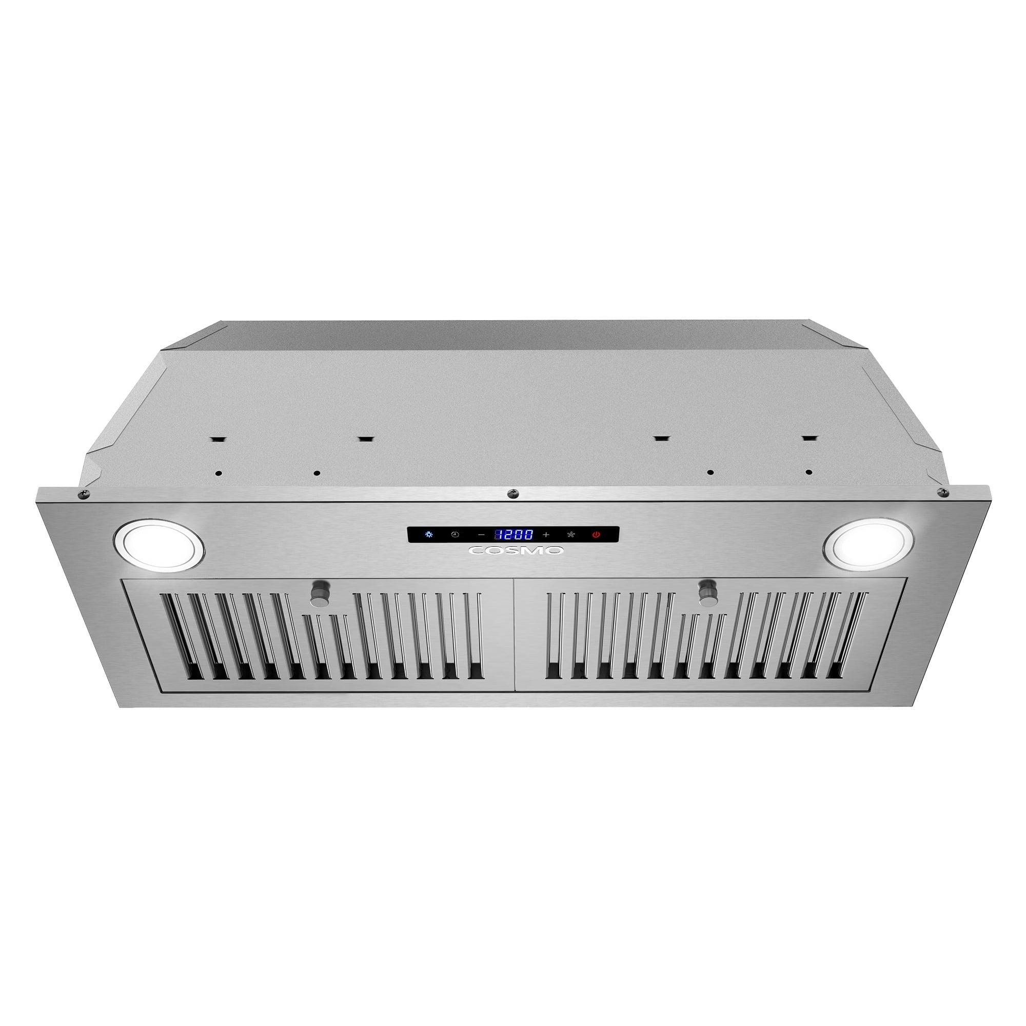 Cosmo 30 in. Lumin Collection Ducted Insert Range Hood, Touch Controls, LED Lights, Permanent Filters, Stainless Steel