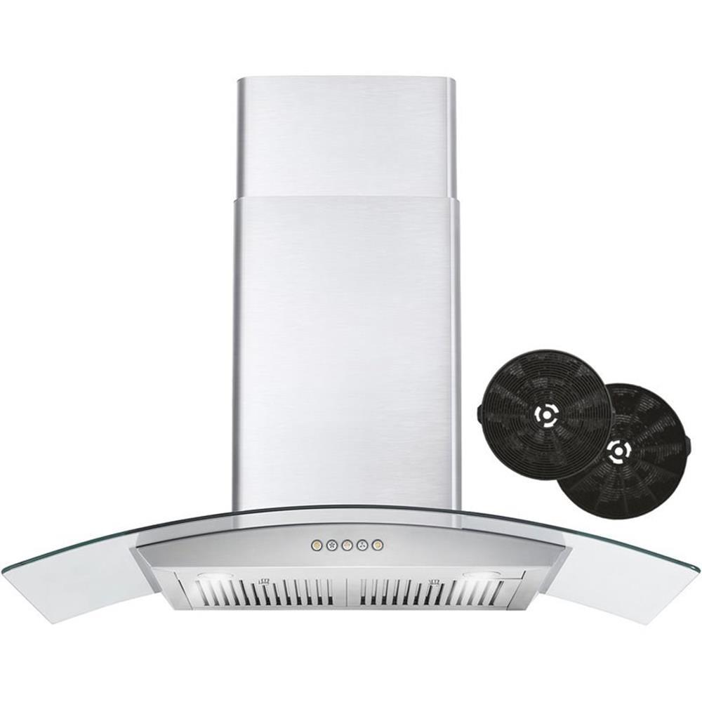 Cosmo 36" Stainless Steel Wall Mount Range Hood with Charcoal Filter