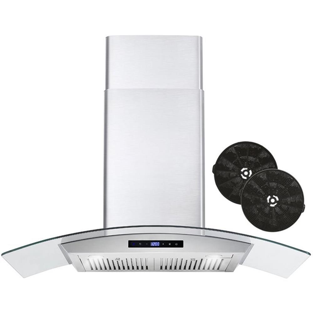 36 in. Vista Collection Ductless Wall Mount Range Hood, Touch Controls, LED Lights, Stainless Steel