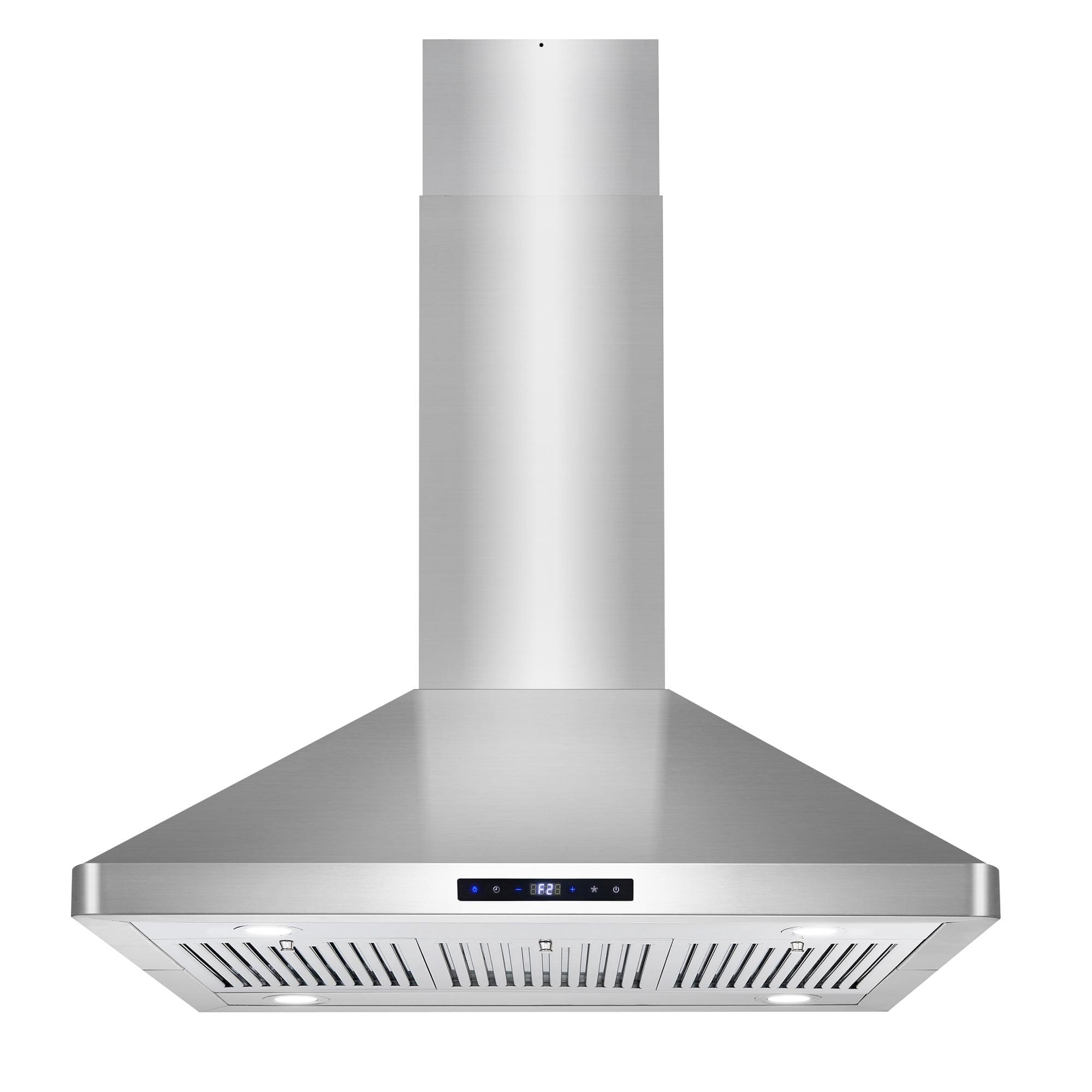 36" Stainless Steel Island Mount Range Hood with LED Lighting