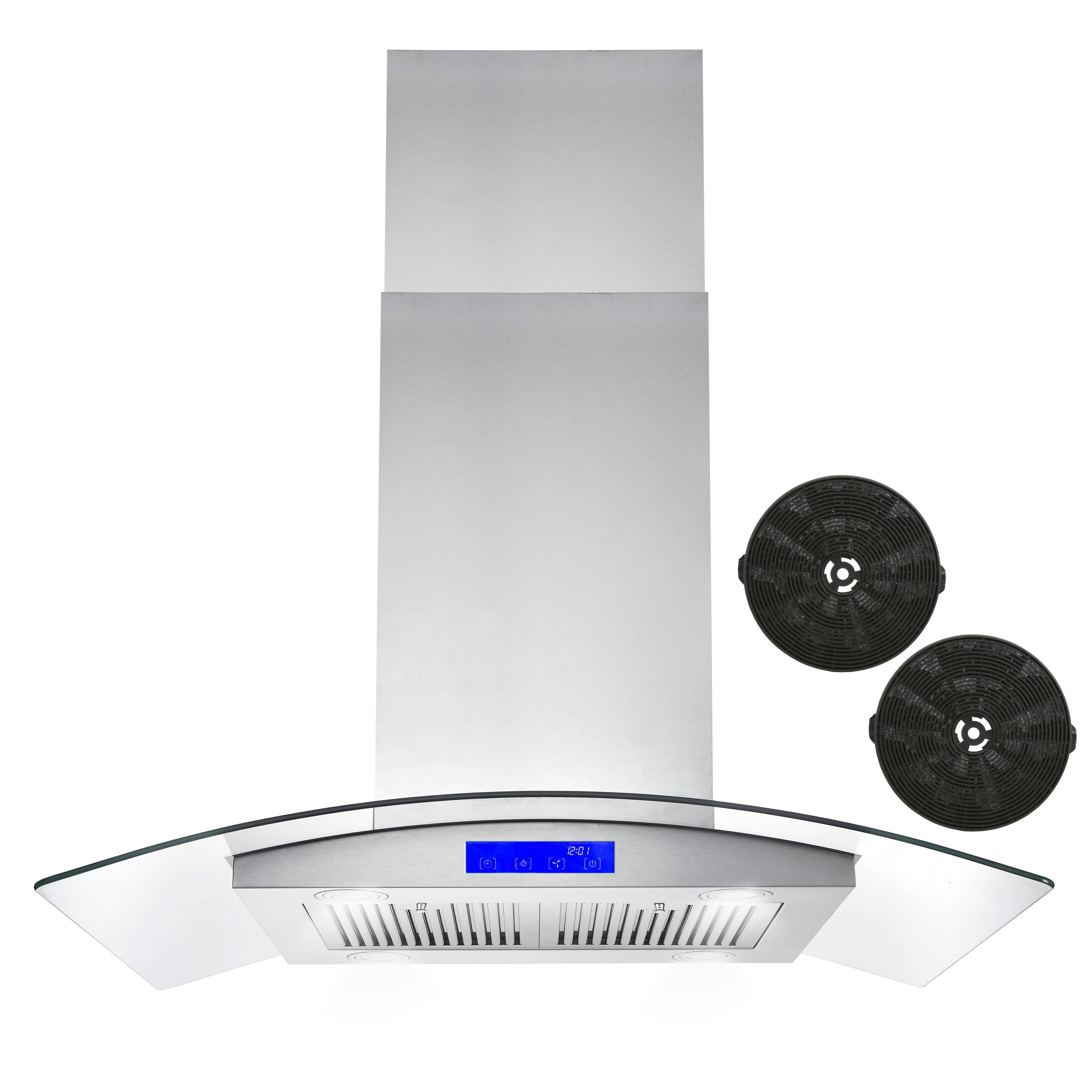 Cosmo COS-668ICS900 36 Inch Island Range Hood w/ Touch Controls, Stainless Steel