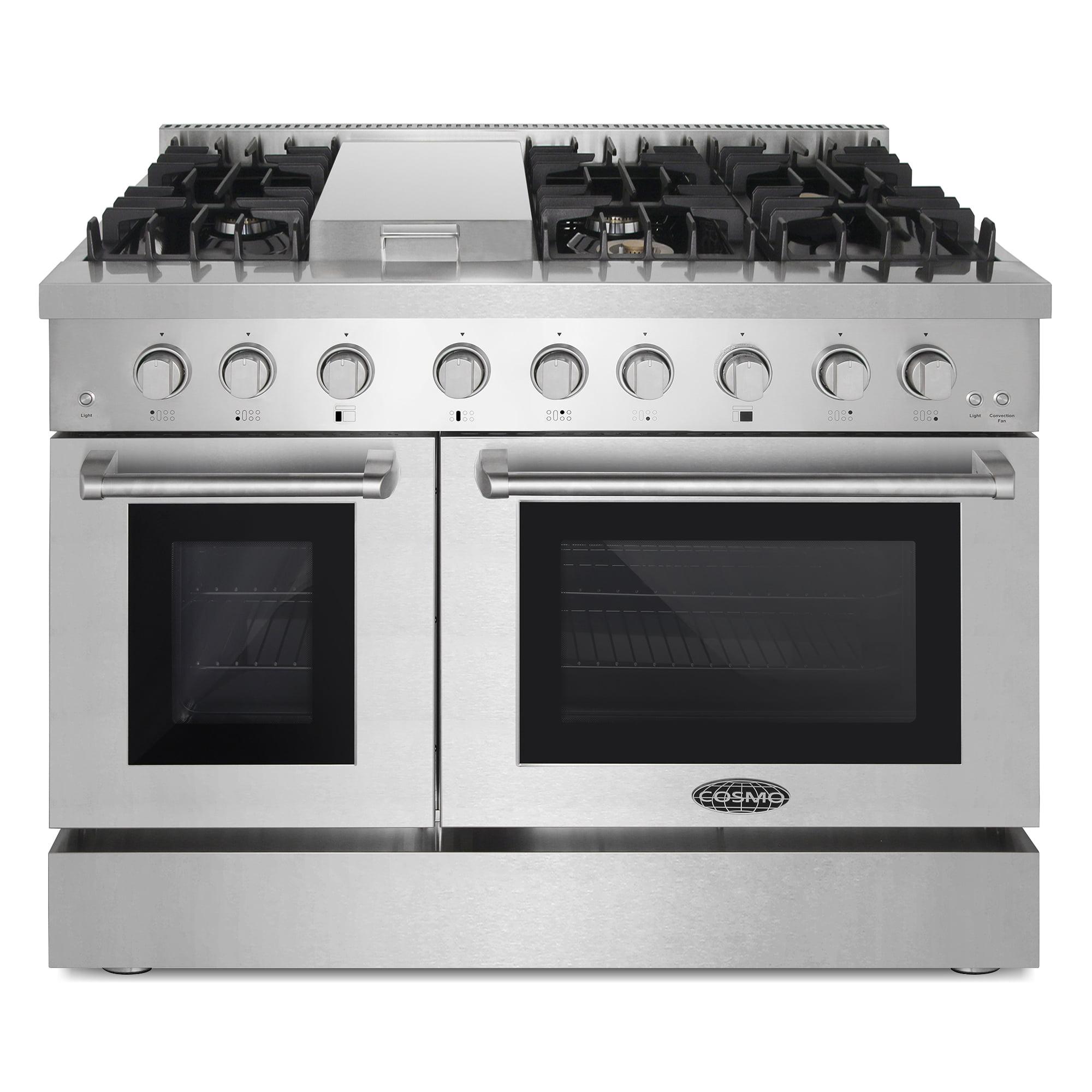 48 in. Stainless Steel Dual Fuel Range with Double Oven and Griddle