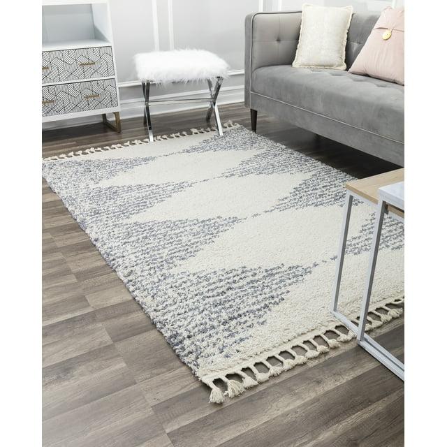 Zaya Mason Shag Tribal Heath grey Area Rug