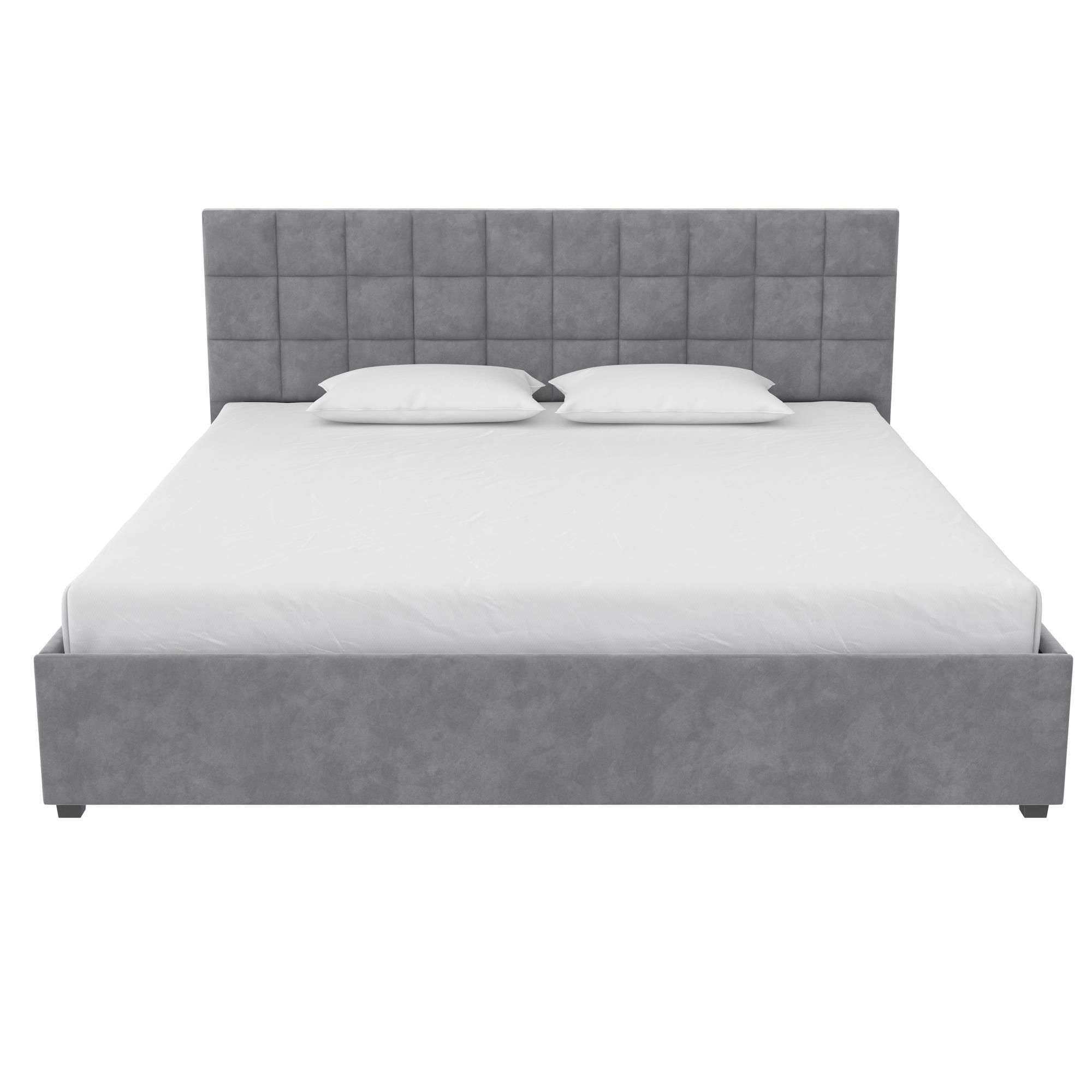 Serena Upholstered Bed with Drawers Light Gray Velvet - Cosmoliving By Cosmopolitan