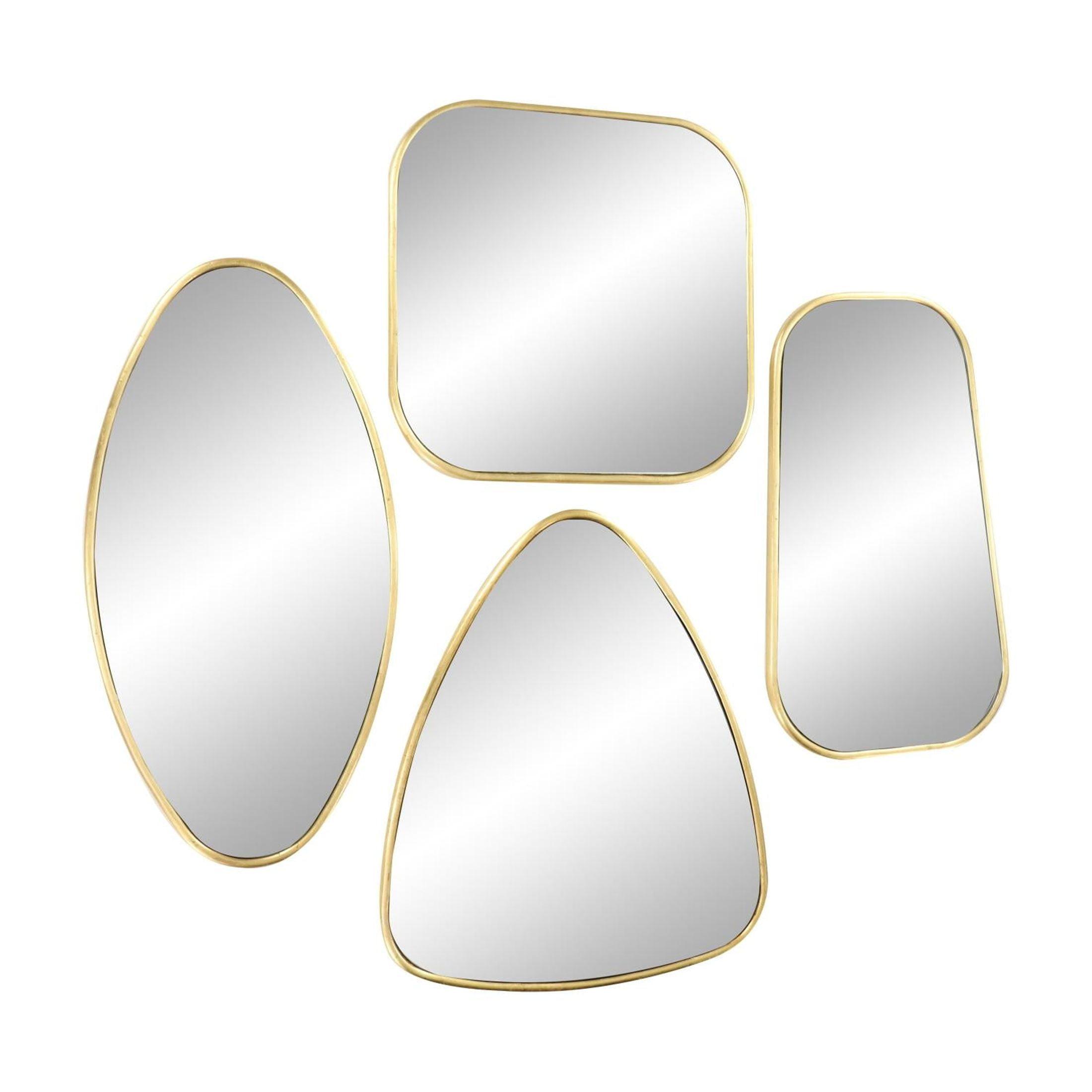 CosmoLiving by Cosmopolitan Metal Gold Wall Mirror with Varying Shapes Set
