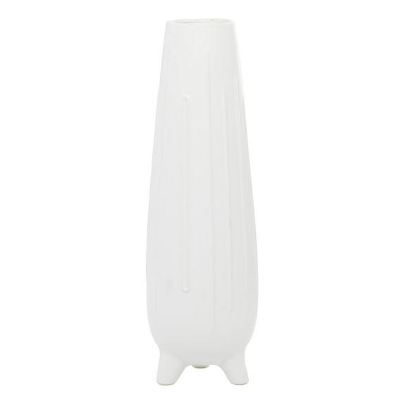 CosmoLiving by Cosmopolitan Cosmoliving By Cosmopolitan White Ceramic Contemporary Vase
