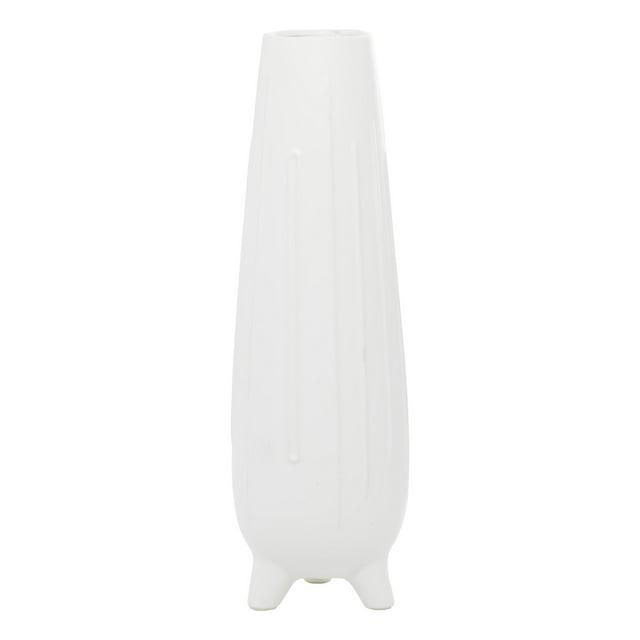 CosmoLiving by Cosmopolitan Cosmoliving By Cosmopolitan White Ceramic Contemporary Vase