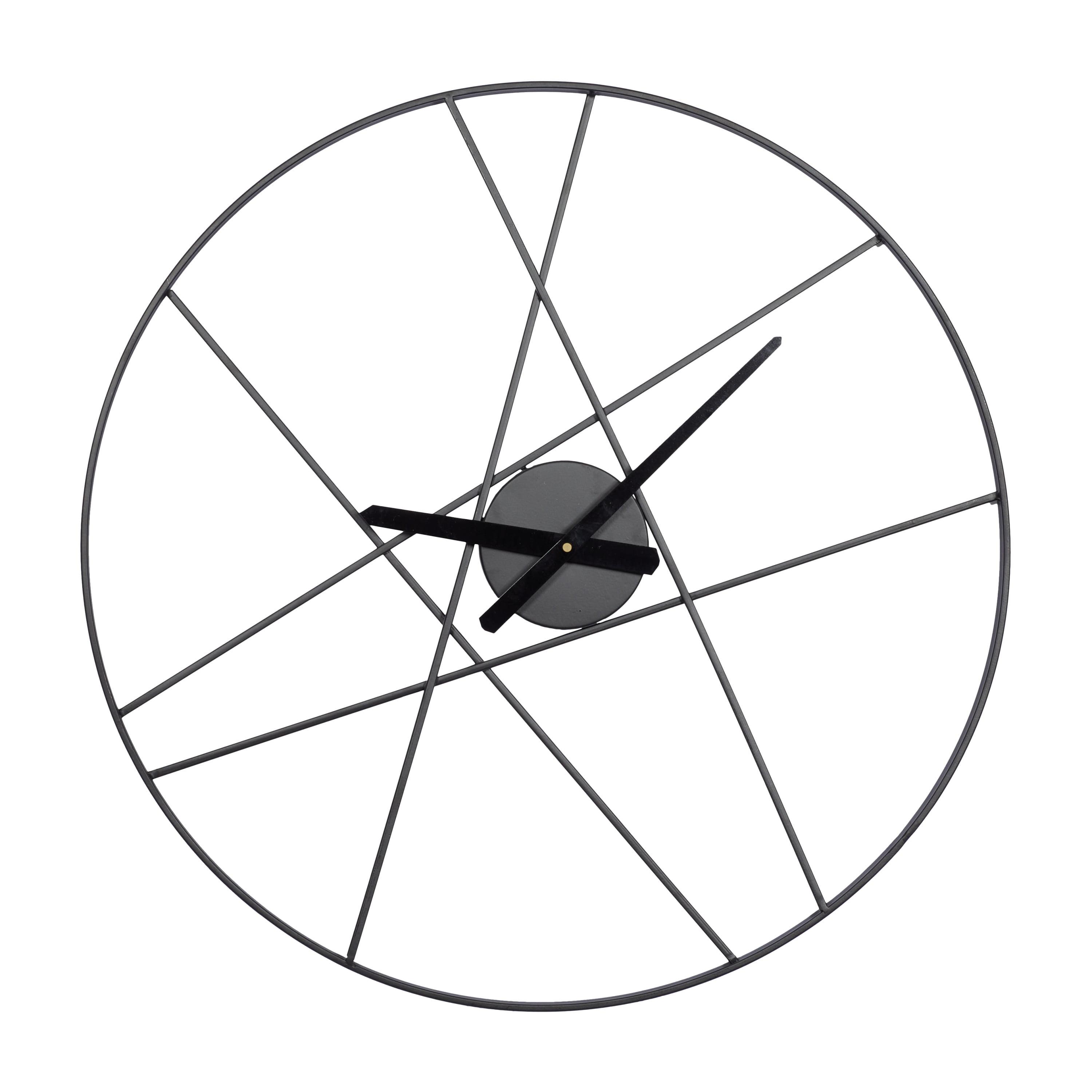 CosmoLiving 24" Black Metal Open Frame Round Wall Clock