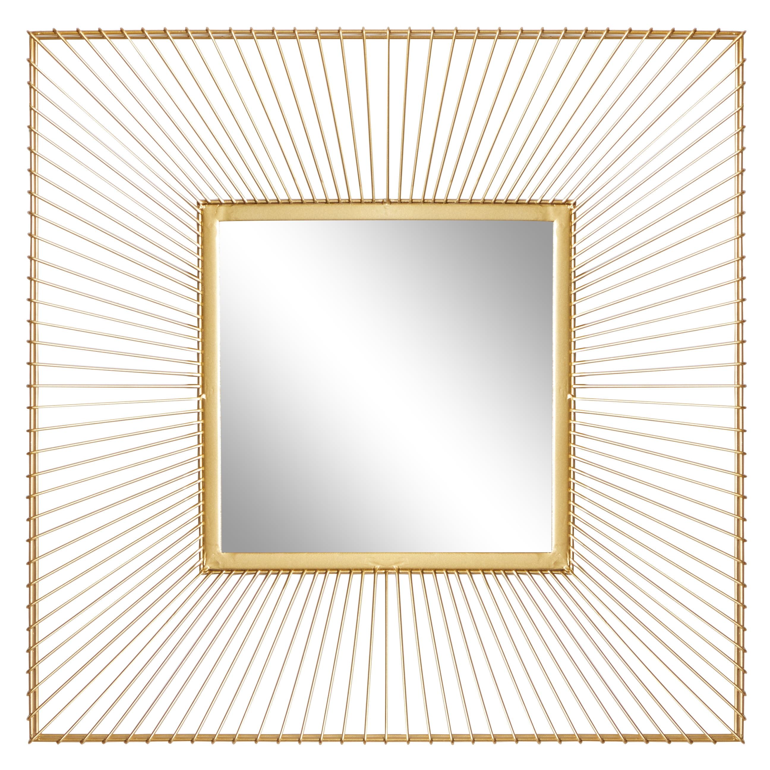 Elegant Square Gold Starburst Wall Mirror 26" x 26"