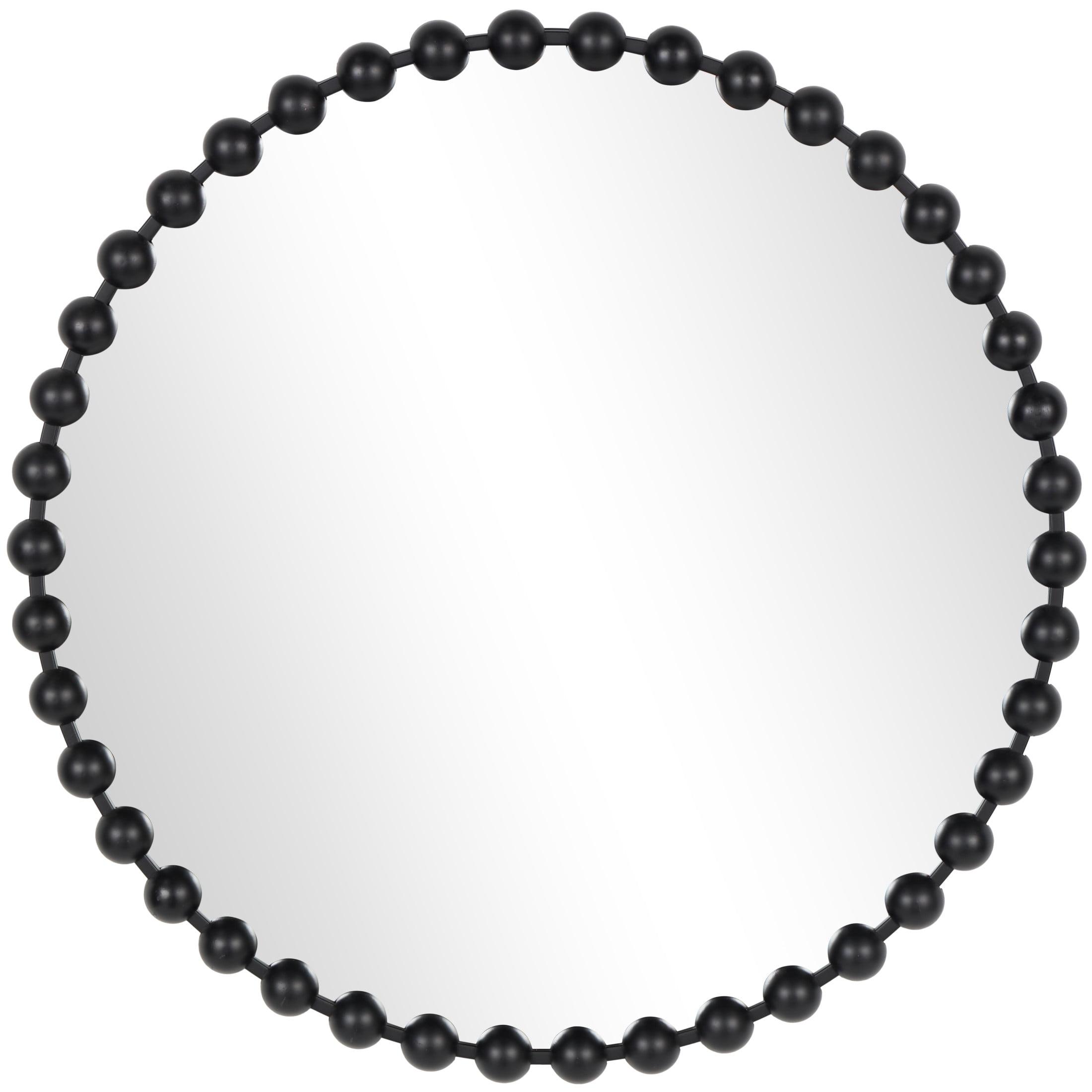 Marlowe Beaded Round Metal Wall Mirror