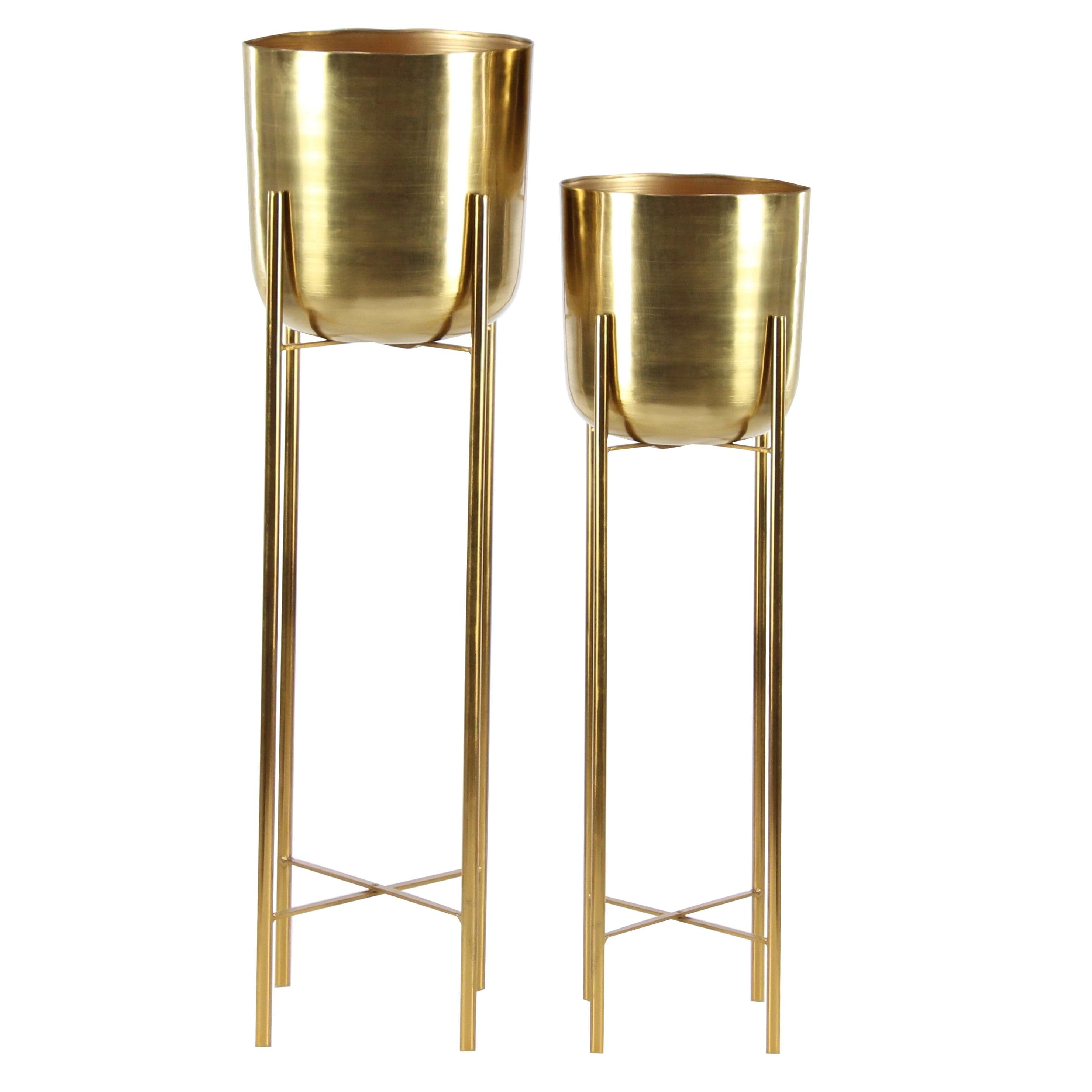 2 - Piece Tall Round Planter Metal Stand