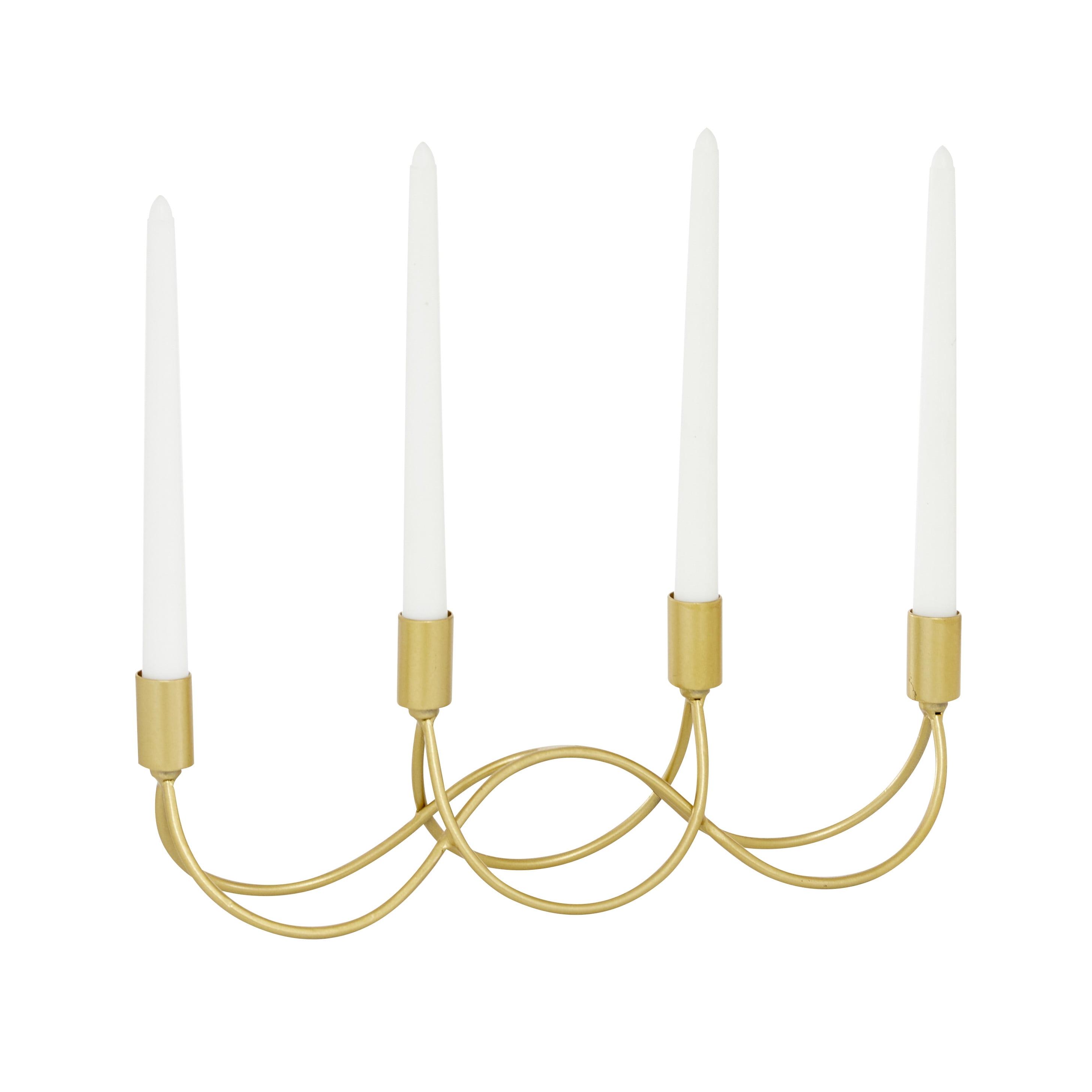 Gold Metal 4-Holder Arched Contemporary Candelabra