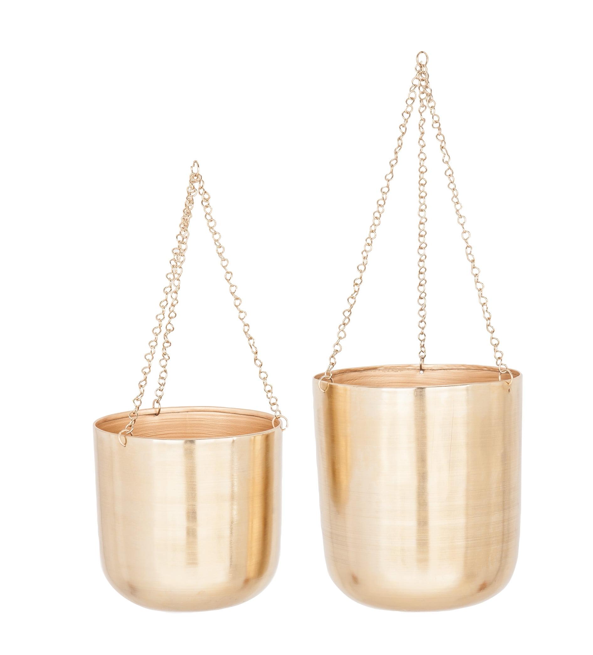 Modern 2-Piece Iron Hanging Planter Set