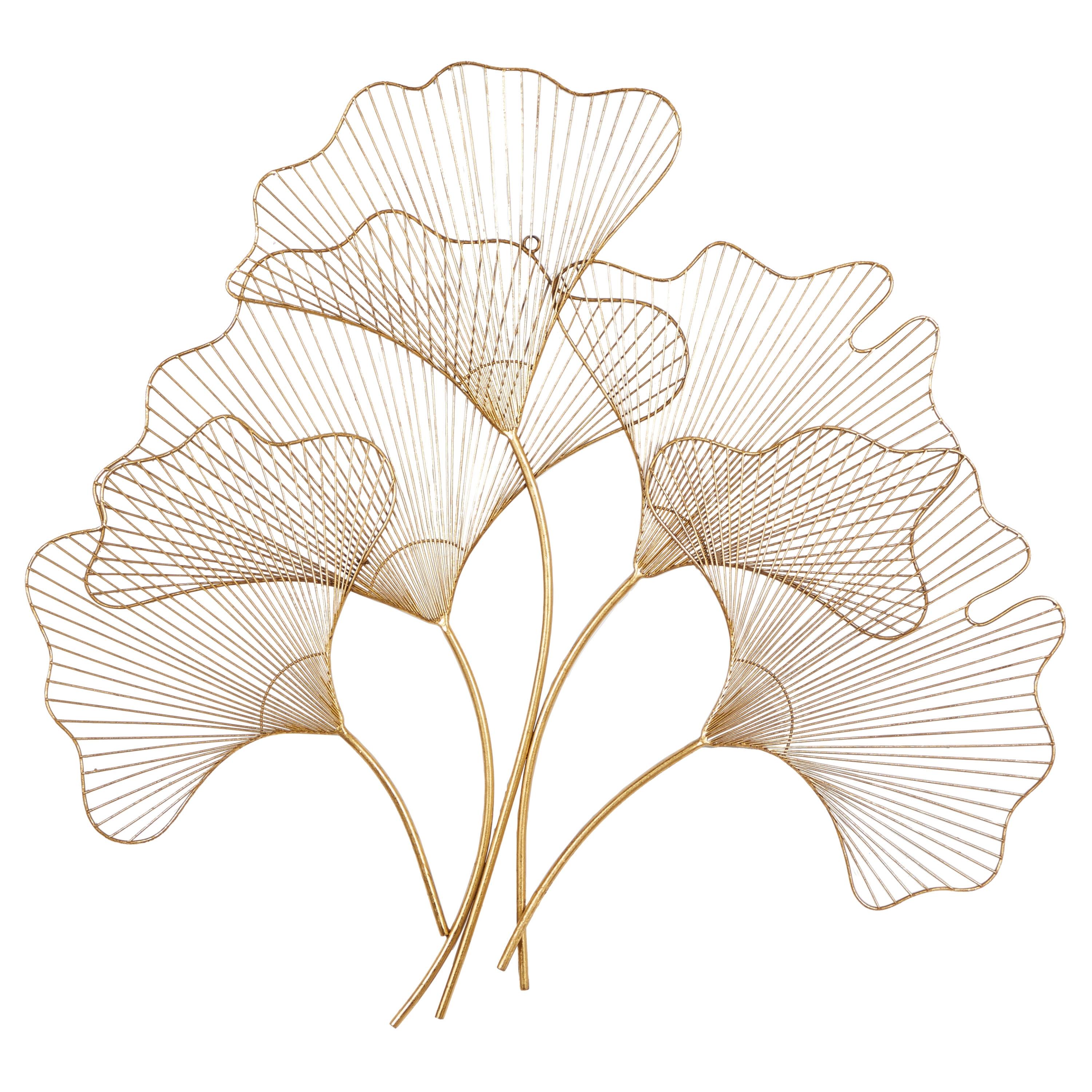 Floral Gold Metal Leaf Wall Décor, 36" X 33"