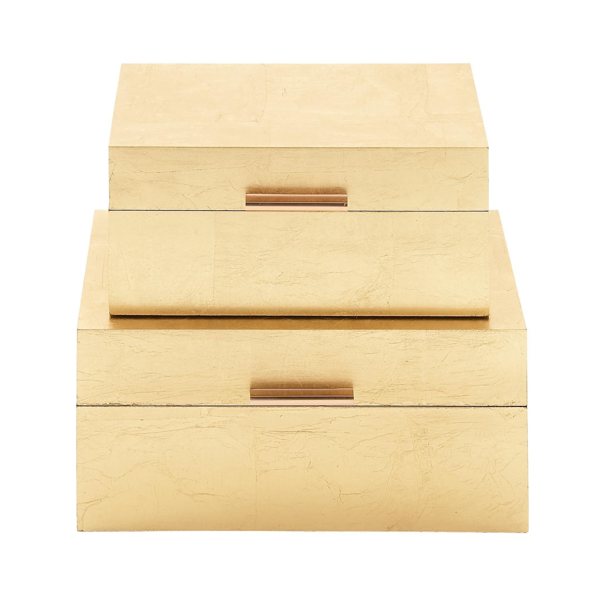 CosmoLiving by Cosmopolitan Wooden Decorative Box with Textured Foiled Exterior Set