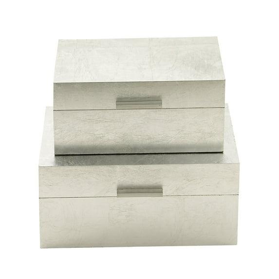 CosmoLiving by Cosmopolitan Wooden Decorative Box with Textured Foiled Exterior Set
