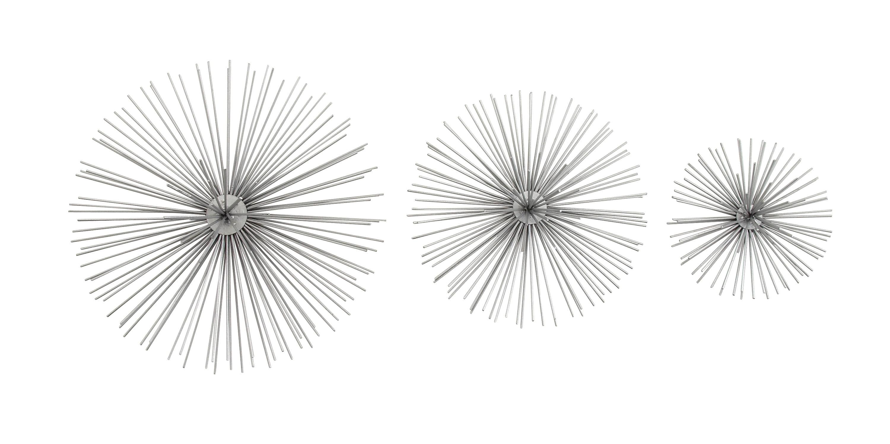 Metal 3D Short Spike Starburst Home Wall Decor