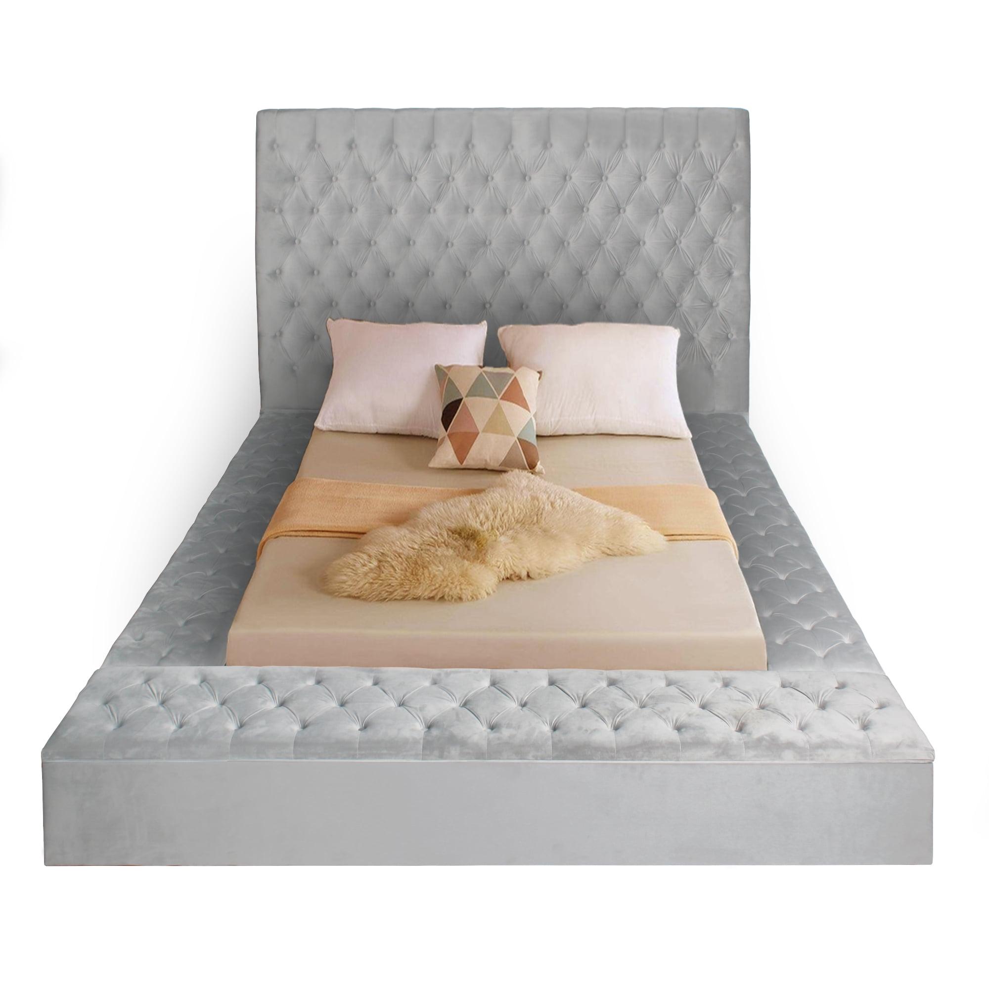 Cosmopolitan Velvet Tufted Upholstered Storage Platform with Headboard