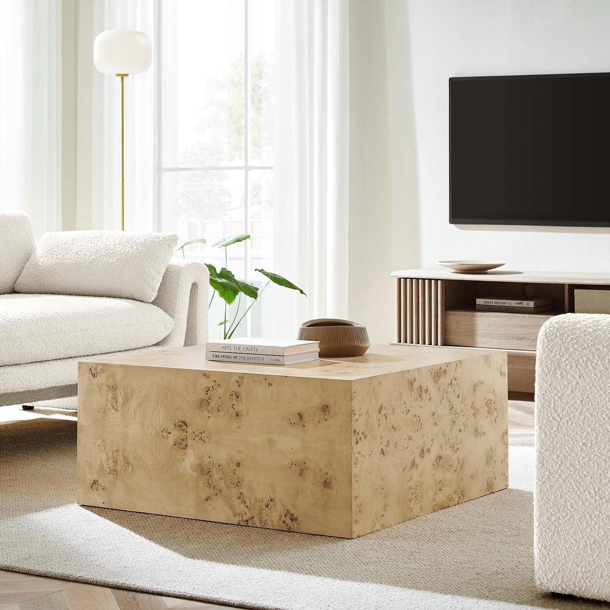 Modway Modway Cosmos 36" Square Burl Wood Coffee Table