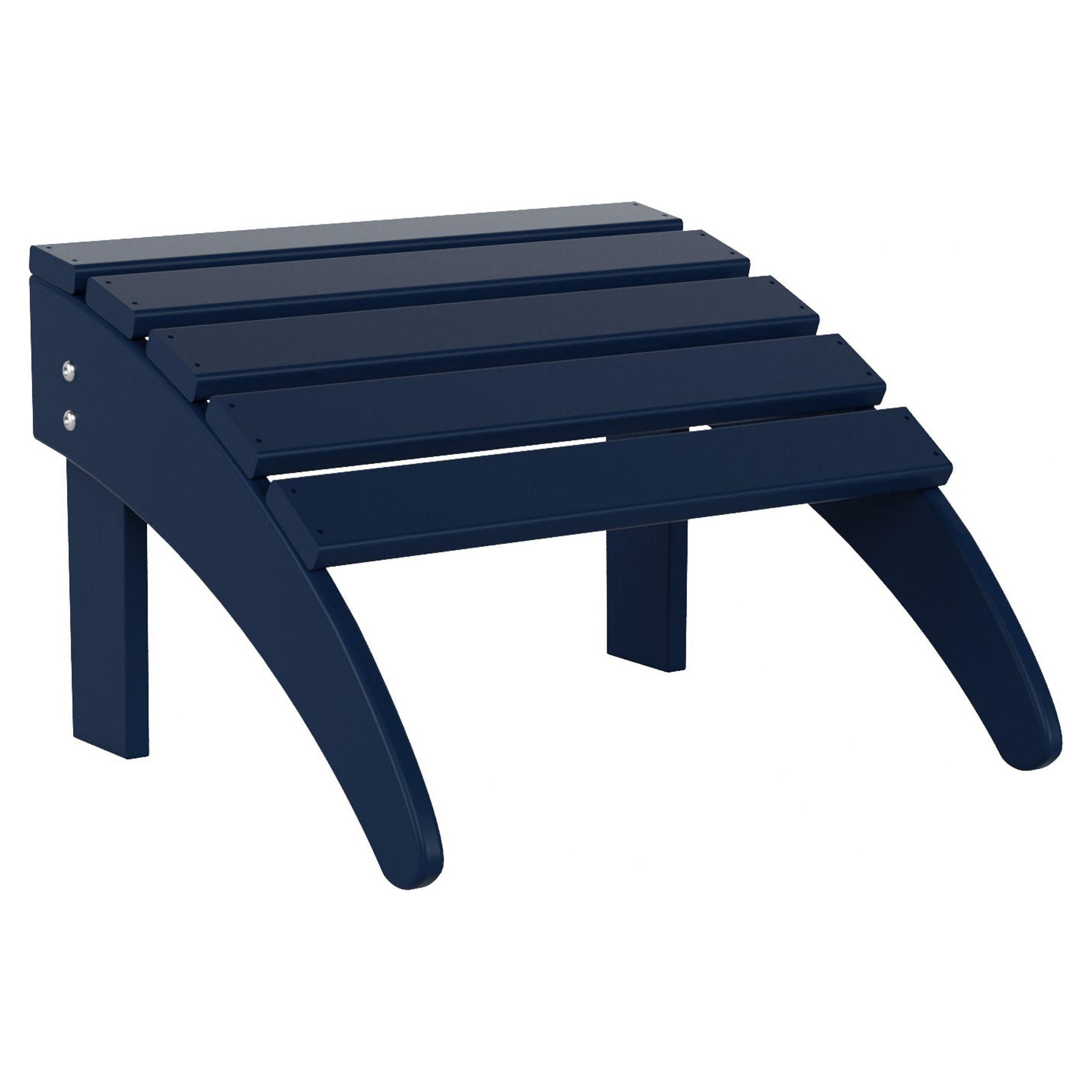 WestinTrends All-Weather Outdoor Patio Poly Adirondack Ottoman Footrest, Navy Blue