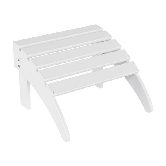 WestinTrends All-Weather Outdoor Patio Poly Adirondack Ottoman Footrest, White
