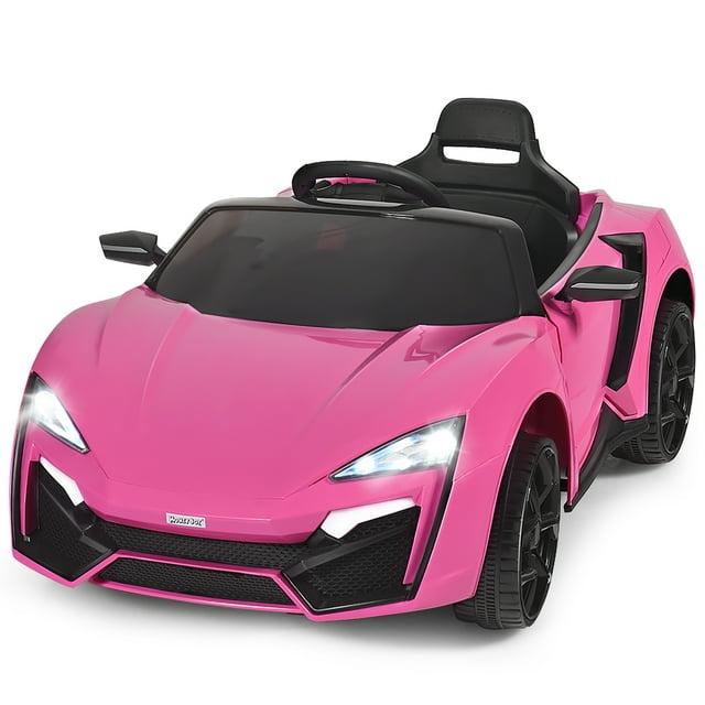 Infans 12V Kids Ride On Car 2.4G RC Electric Vehicle w/ Lights MP3 Openable Doors Pink