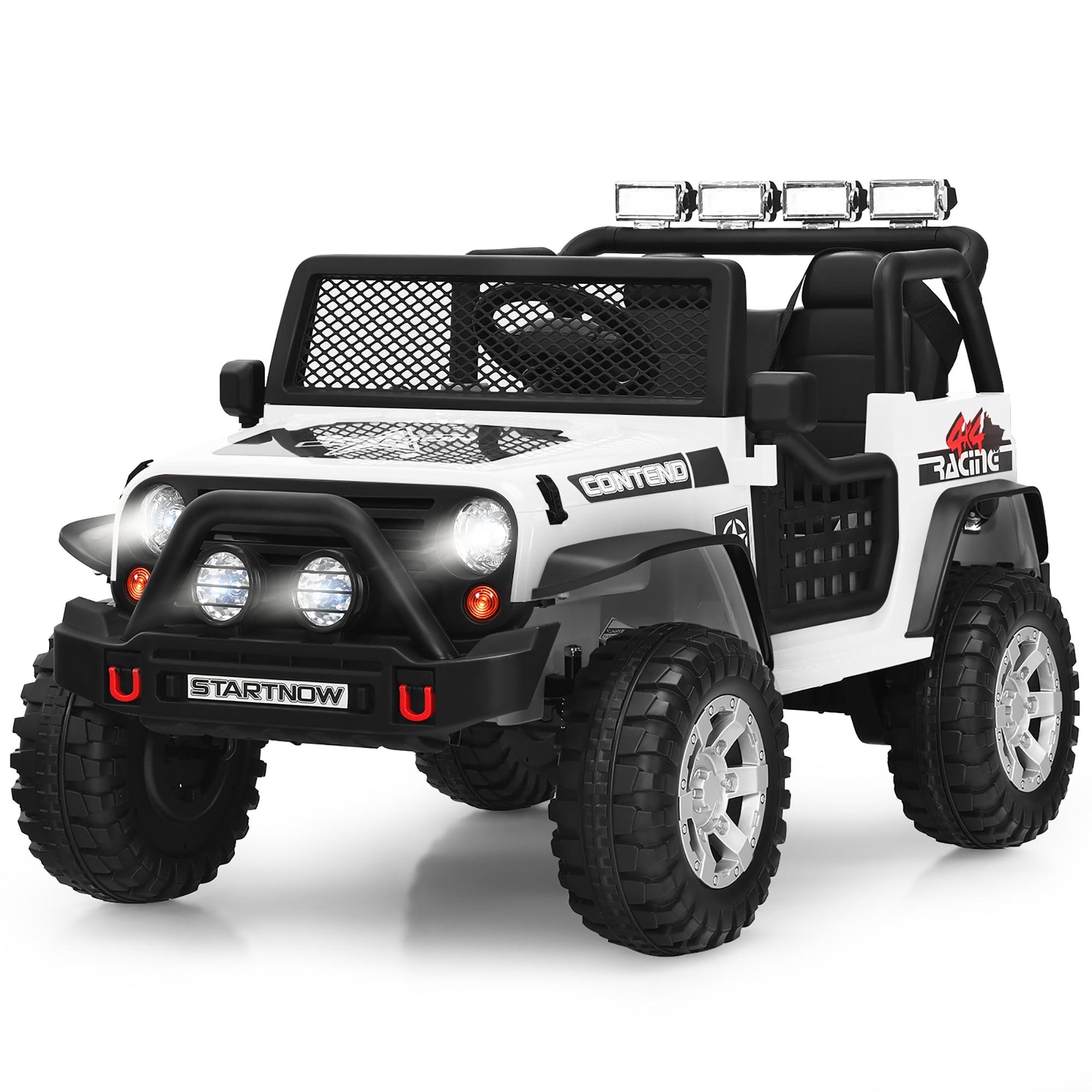 Costway 12V Kids Ride On Truck Remote Control Electric Car with Lights&Music White\Black\Pink\Red