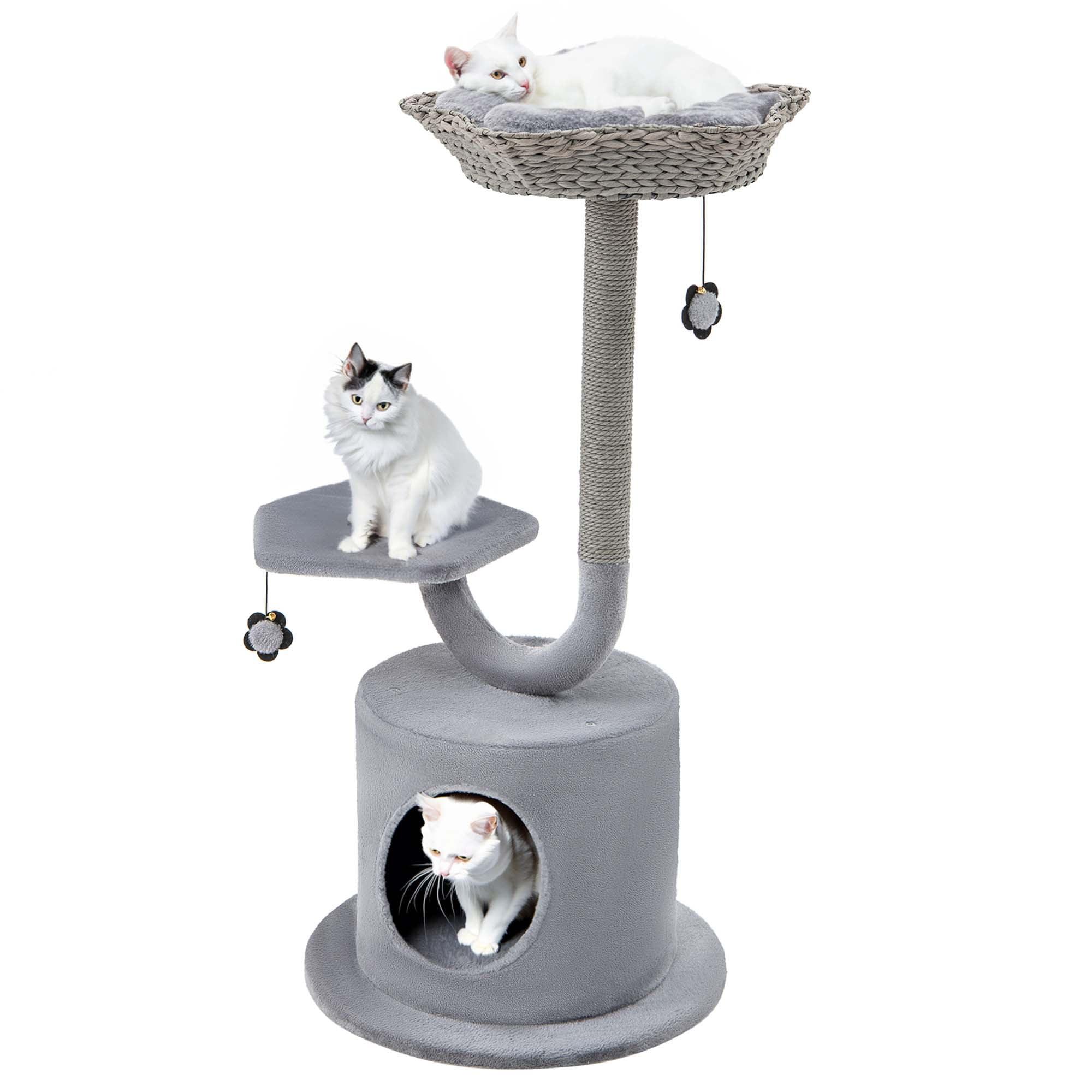 Costway 42'' Cat Tree Tower 3-Layer Activity Center with Scratching Post Condo & 2 Perches