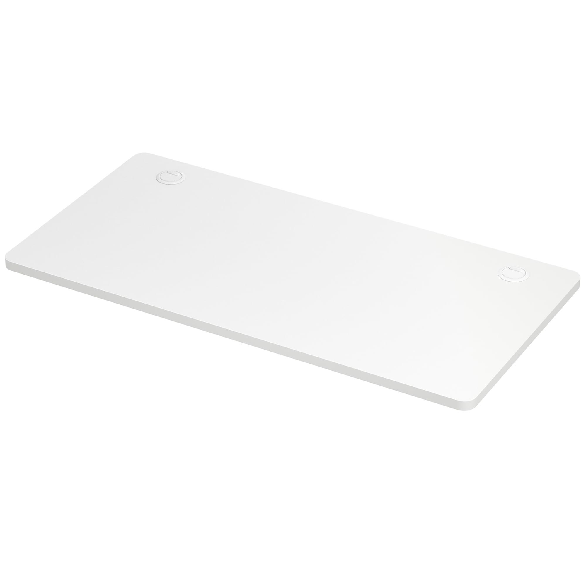 Versatile 48'' x 24'' White Rectangular Wood Desktop