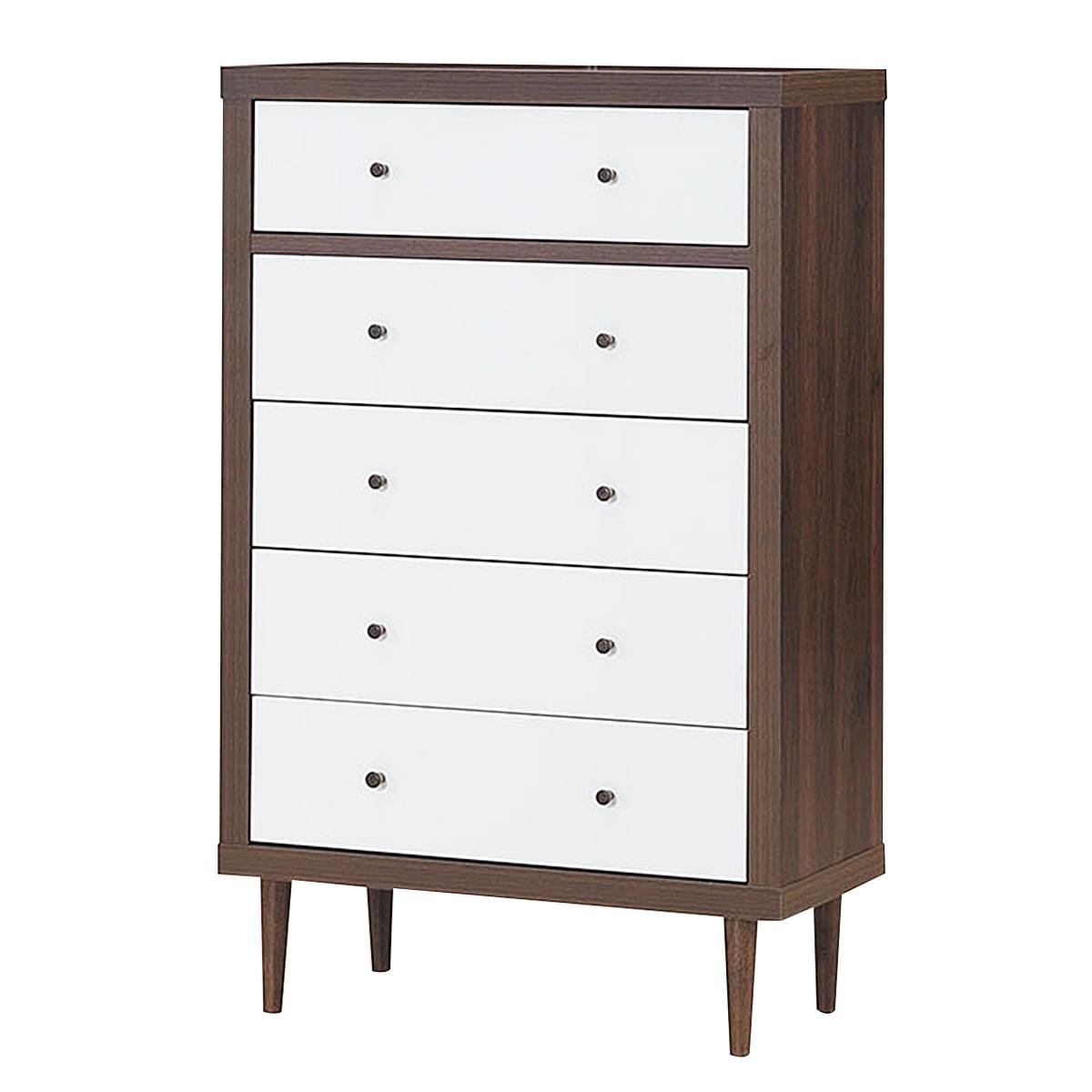 Costway 5 Drawer Dresser Wood Chest of Drawers Storage Freestanding Cabinet Organizer