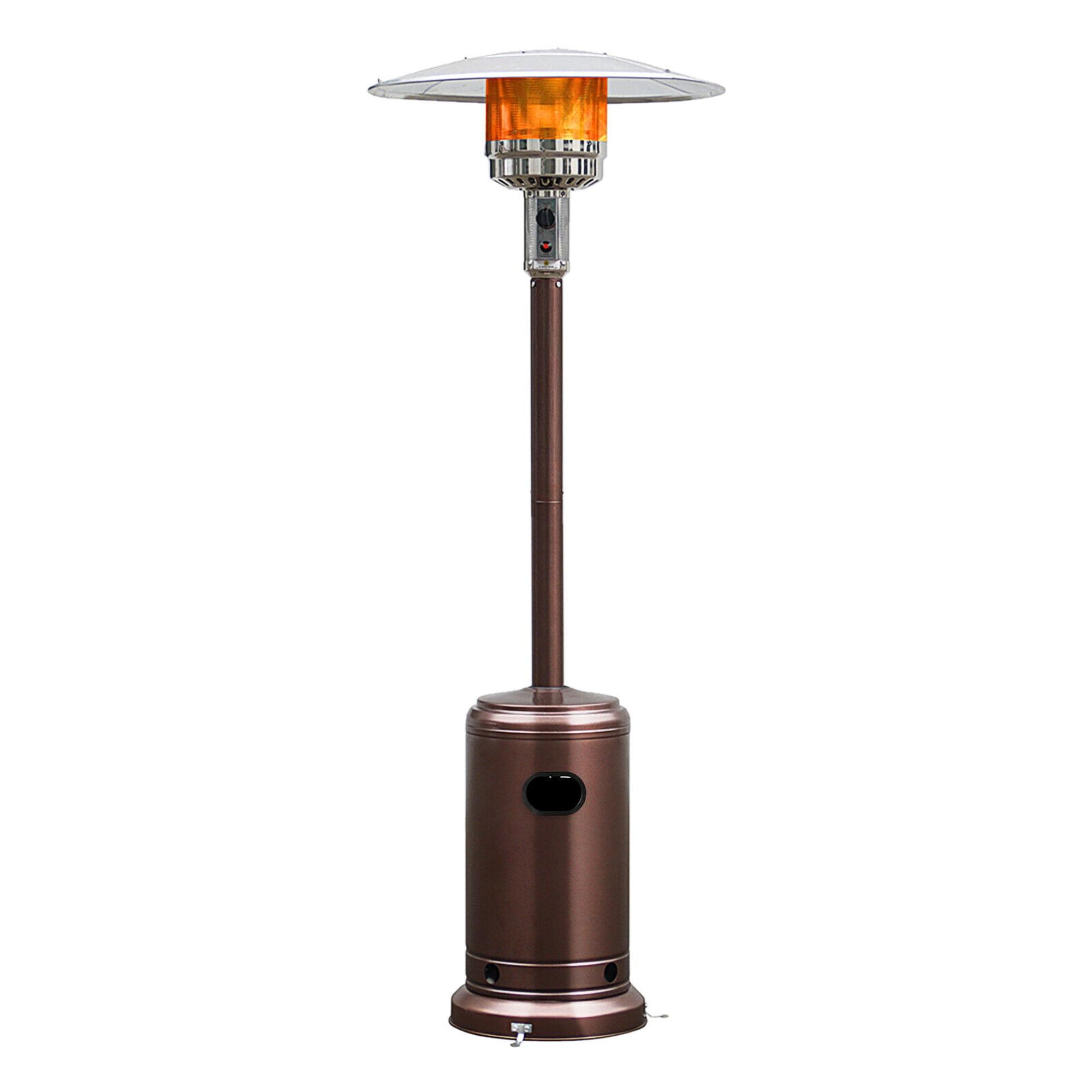 Bronze 87'' Propane Patio Heater with Wheels and Safety Switch