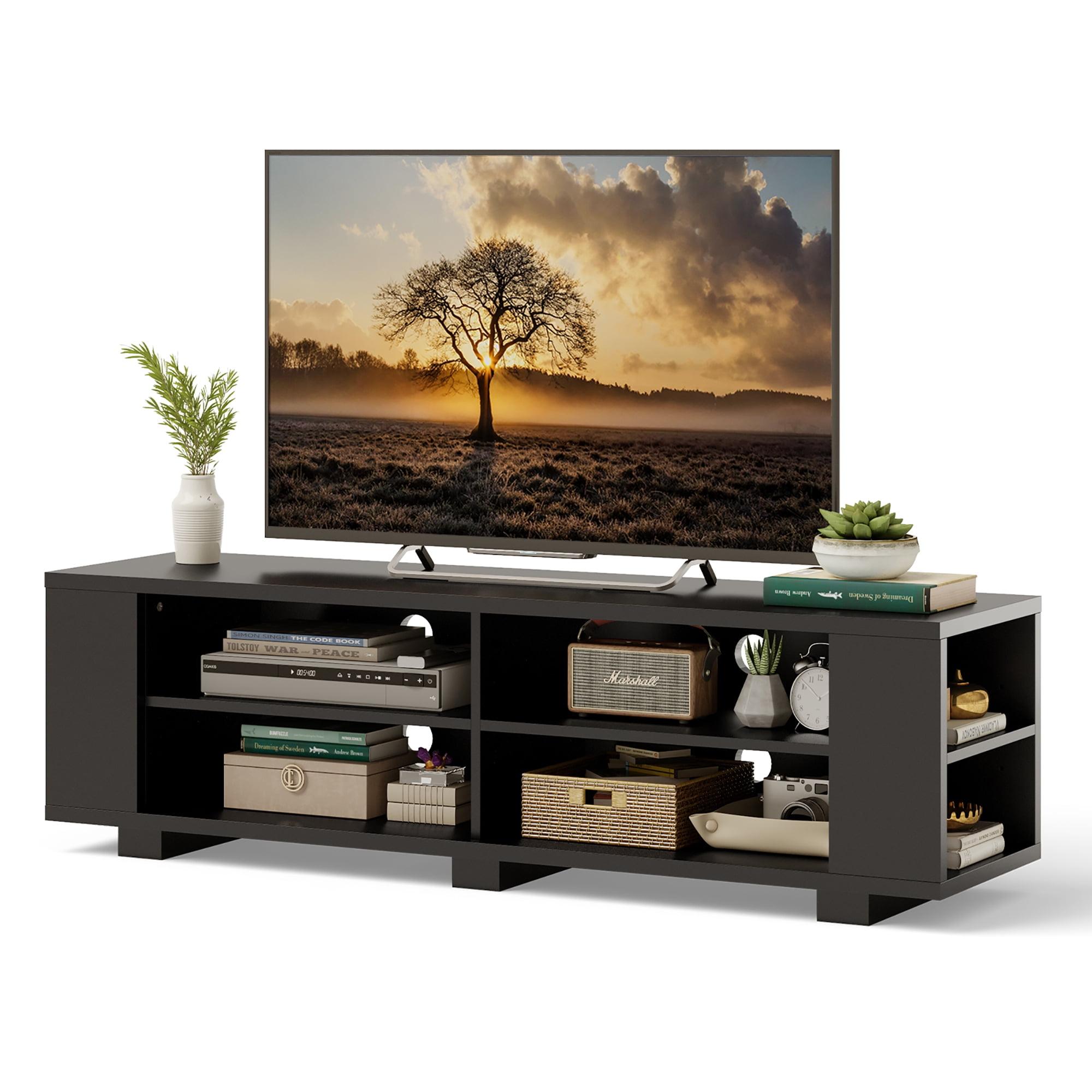 Costway 59'' Wood TV Stand Console Storage Entertainment Media Center w/ Adjustable Shelf