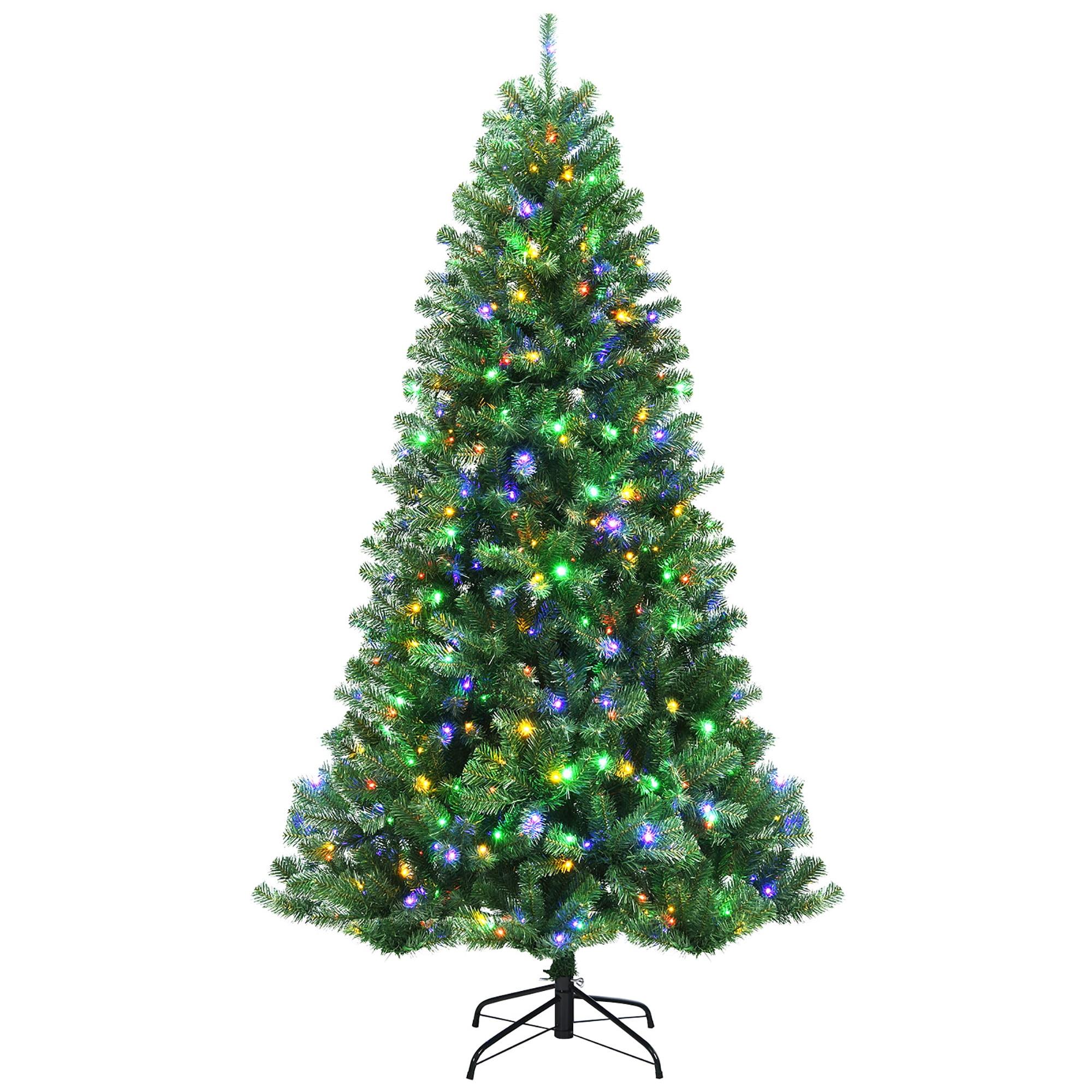 6ft Green Pre-lit Pine Christmas Tree with Remote-Controlled LED Lights