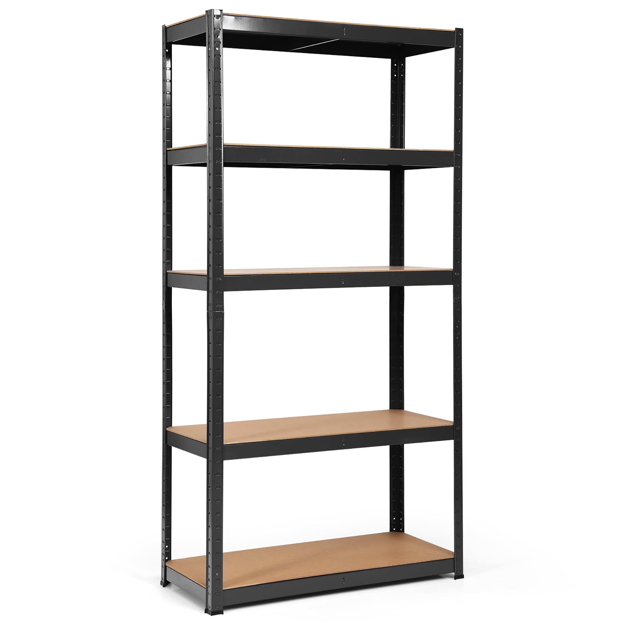 Kepooman Storage Shelves,Garage Shelf, Storage Rack, 72 Inch Storage Rack with 5 Adjustable Shelves for Books Kitchenware-Black