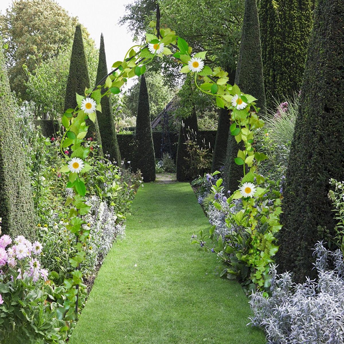 Costway Steel Garden Arch Rose Arbor Climbing Plant Outdoor Garden
