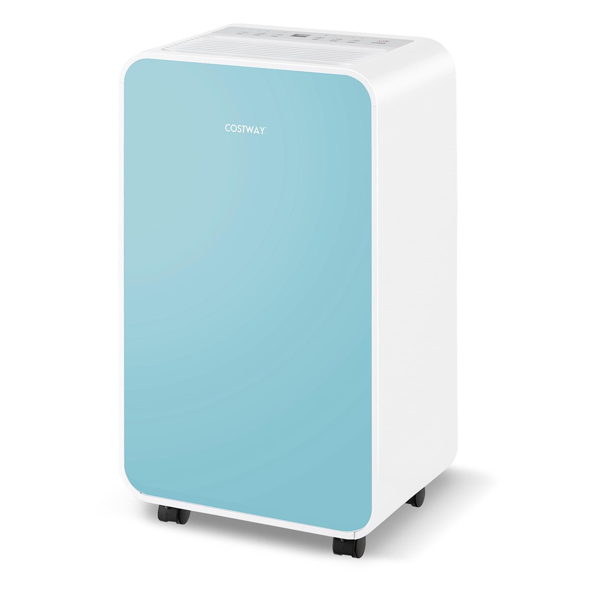 Costway Dehumidifier for Home Basement 32 Pints/Day 3 Modes Portable up to 2500 Sq. Ft Blue/Pink/Yellow