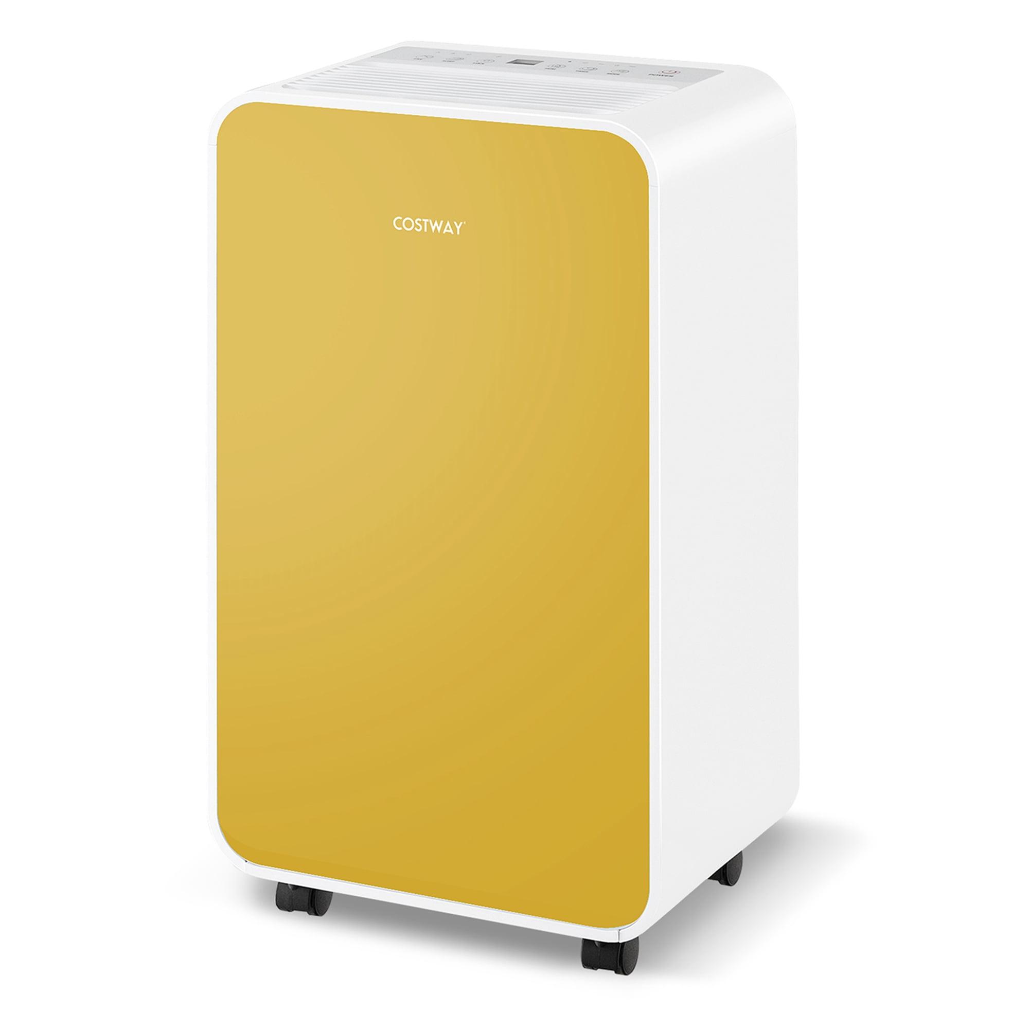 Costway Dehumidifier for Home Basement 32 Pints/Day 3 Modes Portable up to 2500 Sq. Ft Blue/Pink/Yellow