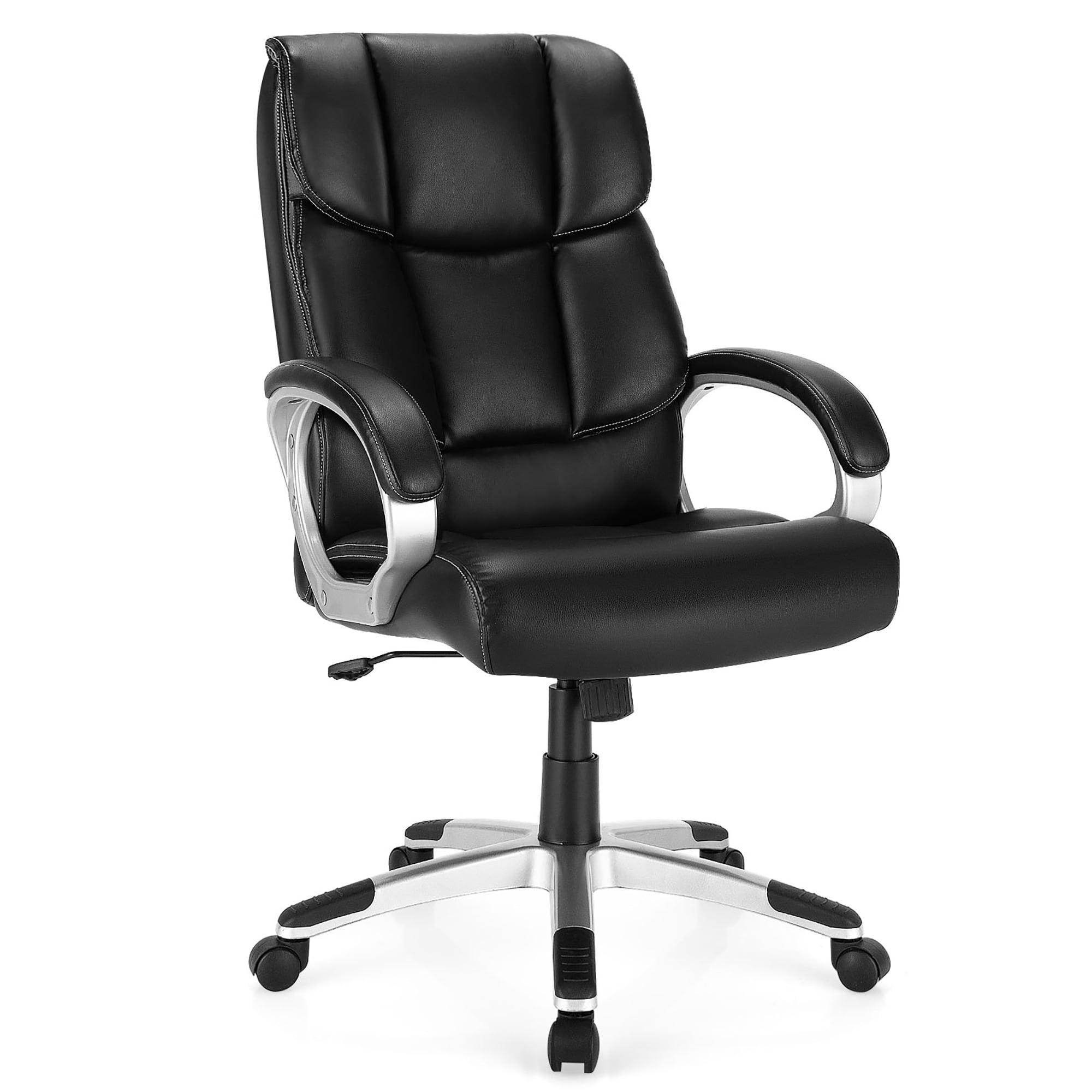 Ergonomic High Back Swivel Executive Chair in Black Faux Leather