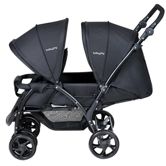 Costway Foldable Twin Baby Double Stroller Lightweight Travel Stroller Infant Pushchair