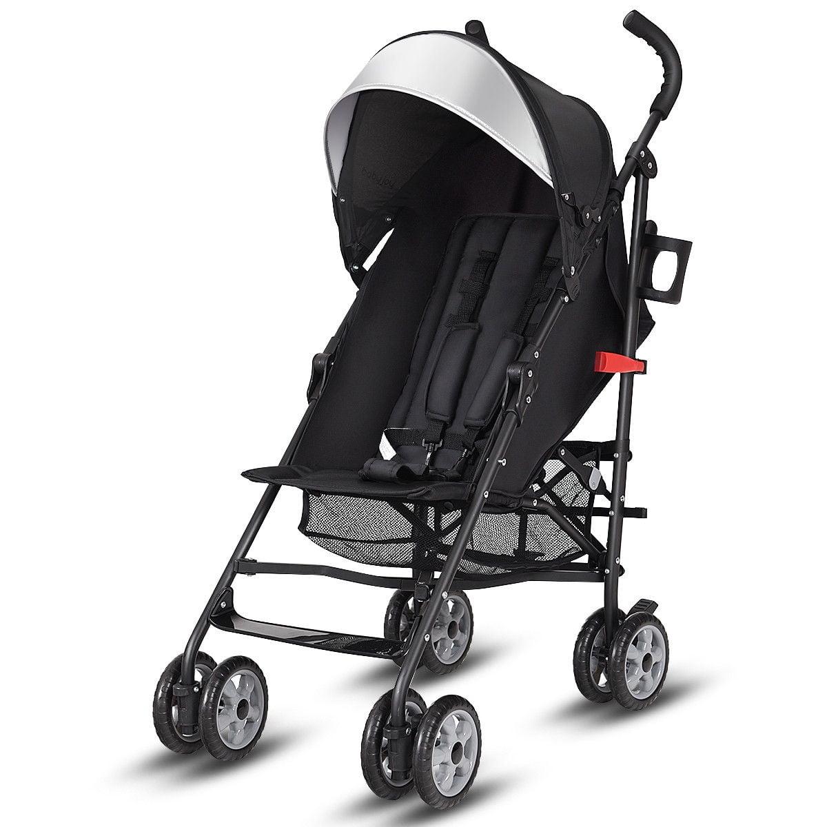 Black Aluminum Lightweight Umbrella Baby Stroller with Storage